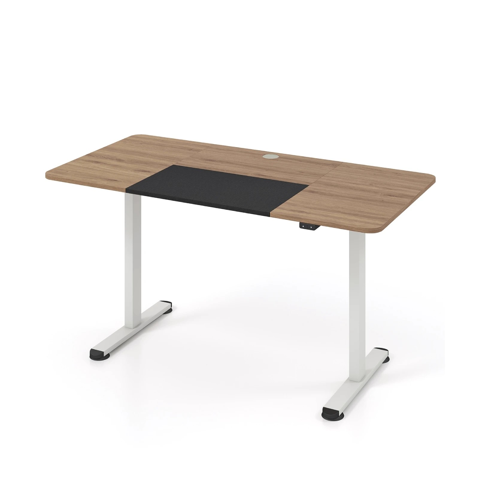 1 Costway 140cm Electric Standing Desk Motorised Sit Stand Table Home Office - Natural, 1 of 3