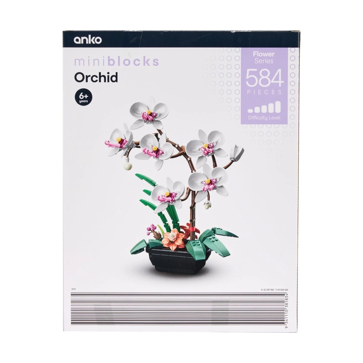 3 584 Piece Mini Blocks Flower Series: Orchid Playset, 3 of 6