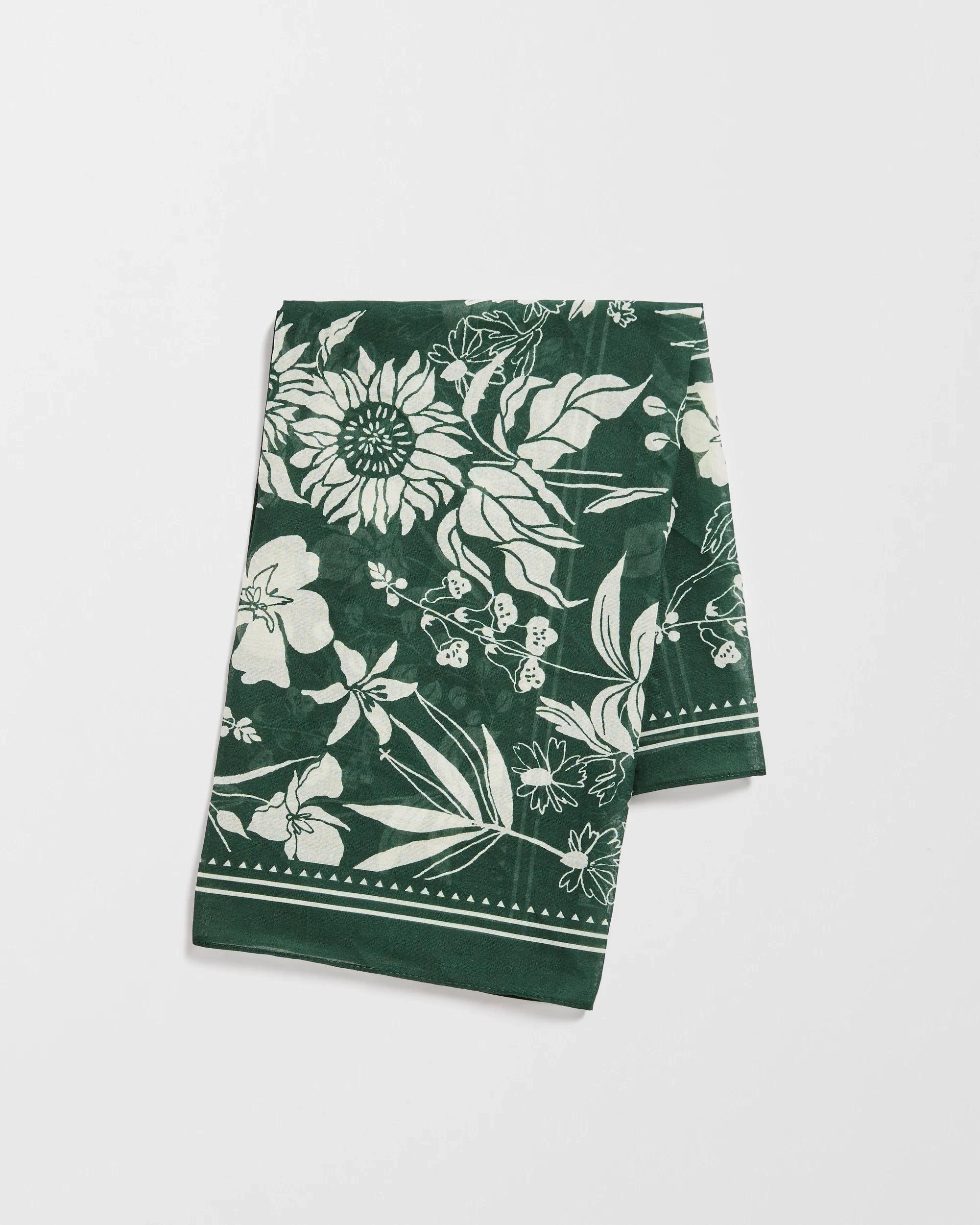 1 Target Square Organic Cotton Scarf FOREST GREEN/WHITE, 1 of 2