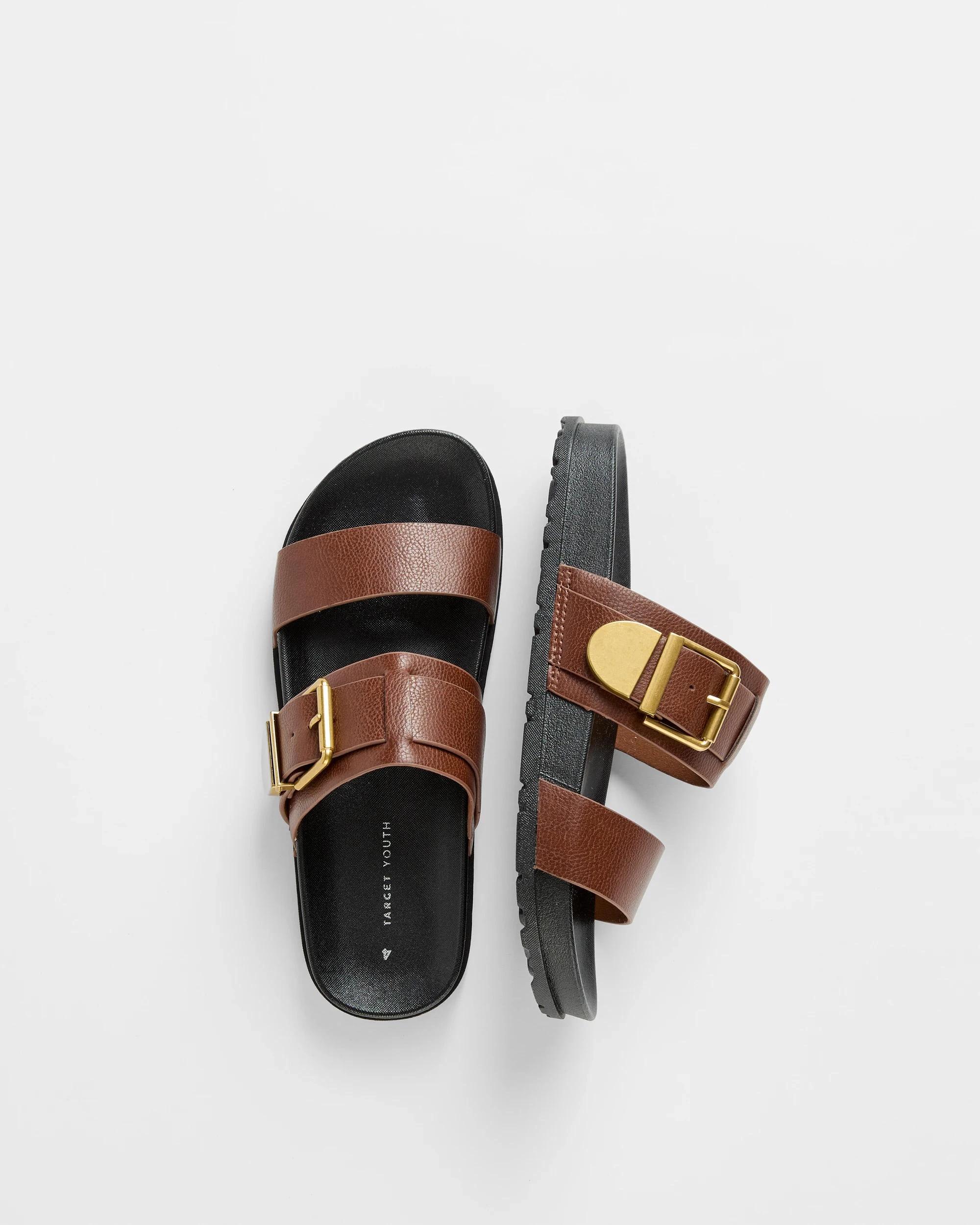 3 Target Youth Girls Senior Double Strap Buckle Flat TAN, 3 of 3