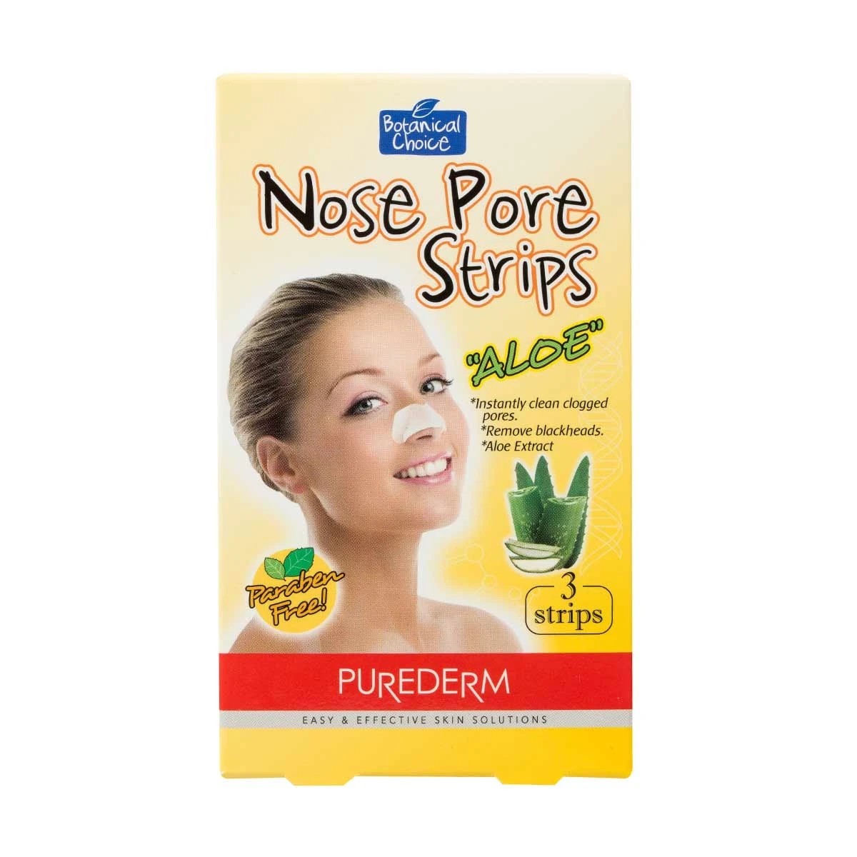 1 Purederm Botanical Choice Nose Pore Strips - Aloe, 1 of 2