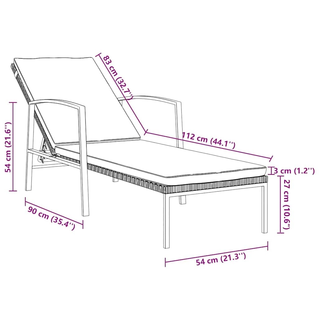 7 vidaXL Sun lounger Adjustable Armrests - Brown, 7 of 7
