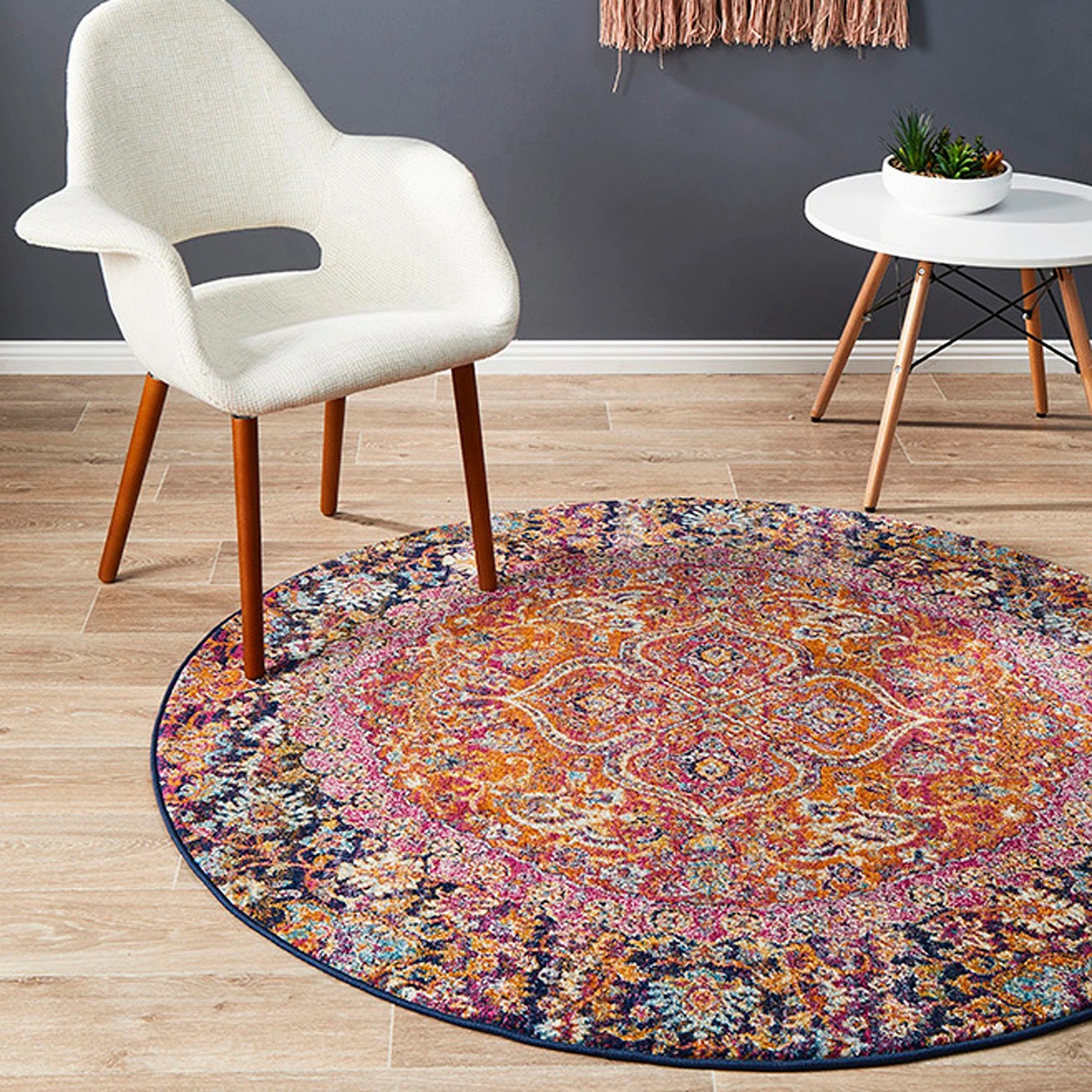 1 Common Ground Rugs Gallery 867 200x200cm Round - Medium Pet Friendly Rug - Multi, 1 of 4