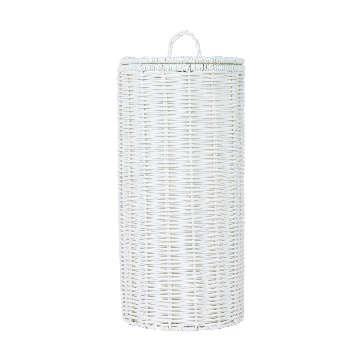 2 White Rattan Look Toilet Roll Holder, 2 of 8