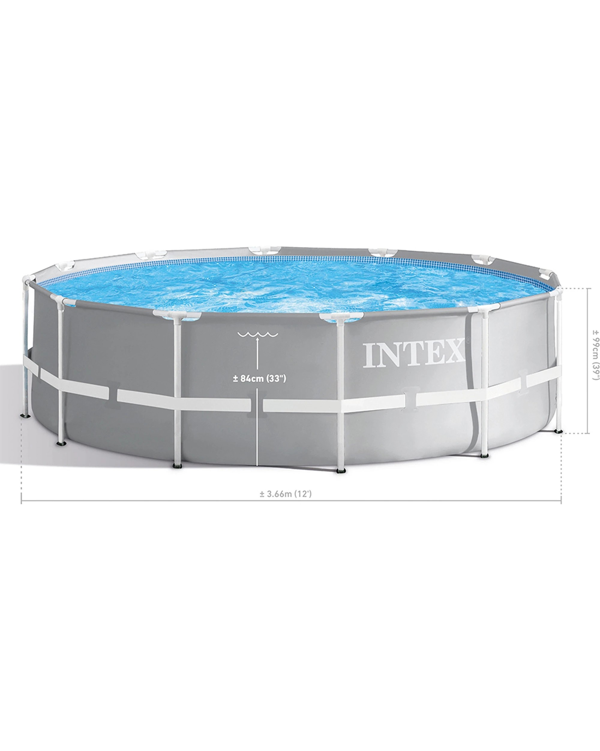 2 Intex Prism Frame Premium Above Ground Pool Set - Grey, 2 of 6