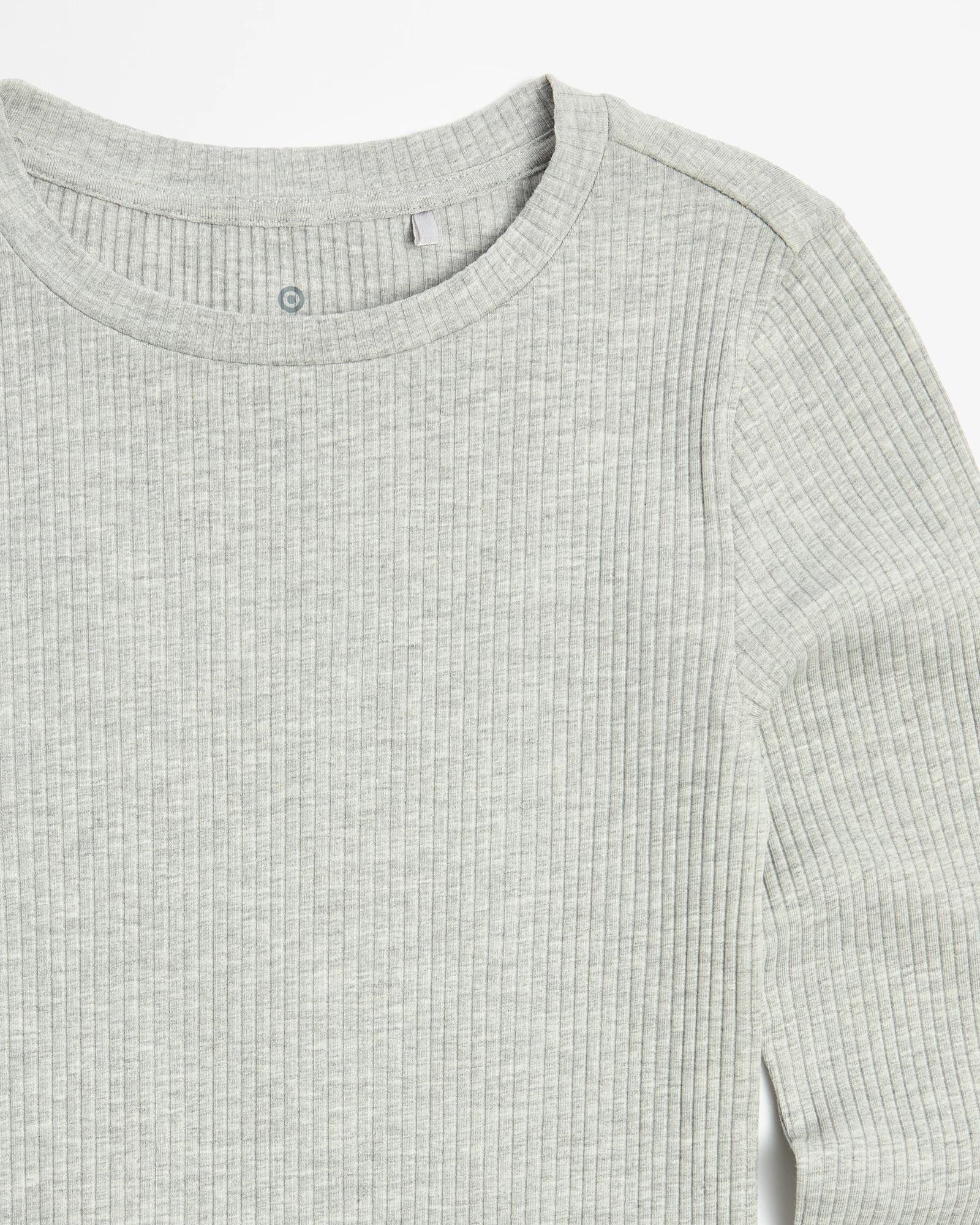 5 Target Australian Cotton Blend Long Sleeve Rib Top GREY, 5 of 5