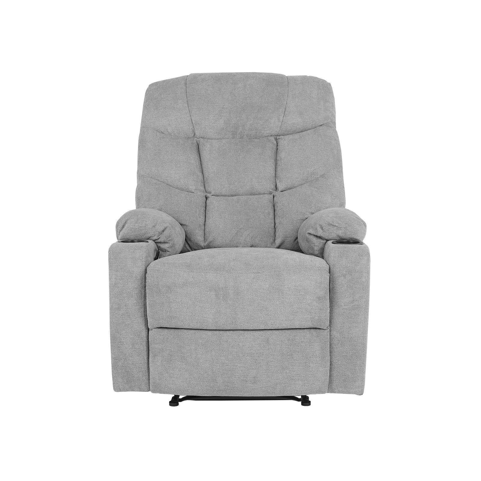 6 Oikiture Recliner Chair Electric Massage Chair Heated Polyester
 - Grey, 6 of 7