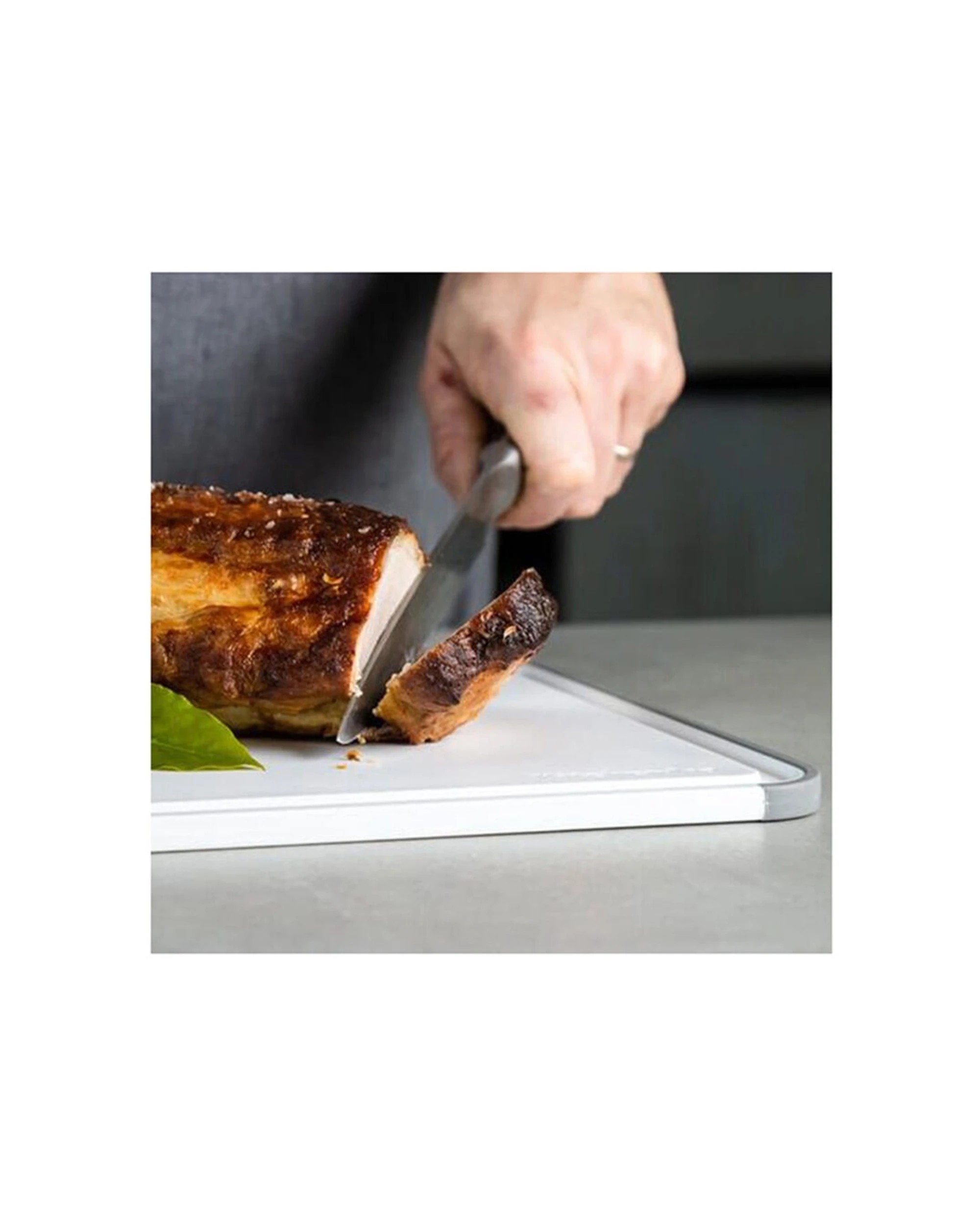 5 KitchenAid 4PK Reversible Chopping Board With Perimeter Trench Large - White, 5 of 6