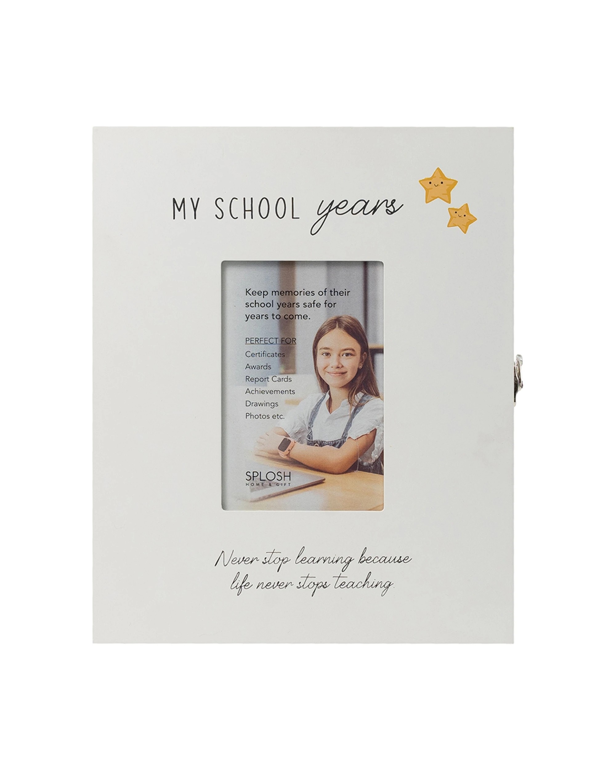 1 Splosh Kids By Splosh School Keepsake Box Photo Space For Memories Gift Idea - White, 1 of 4