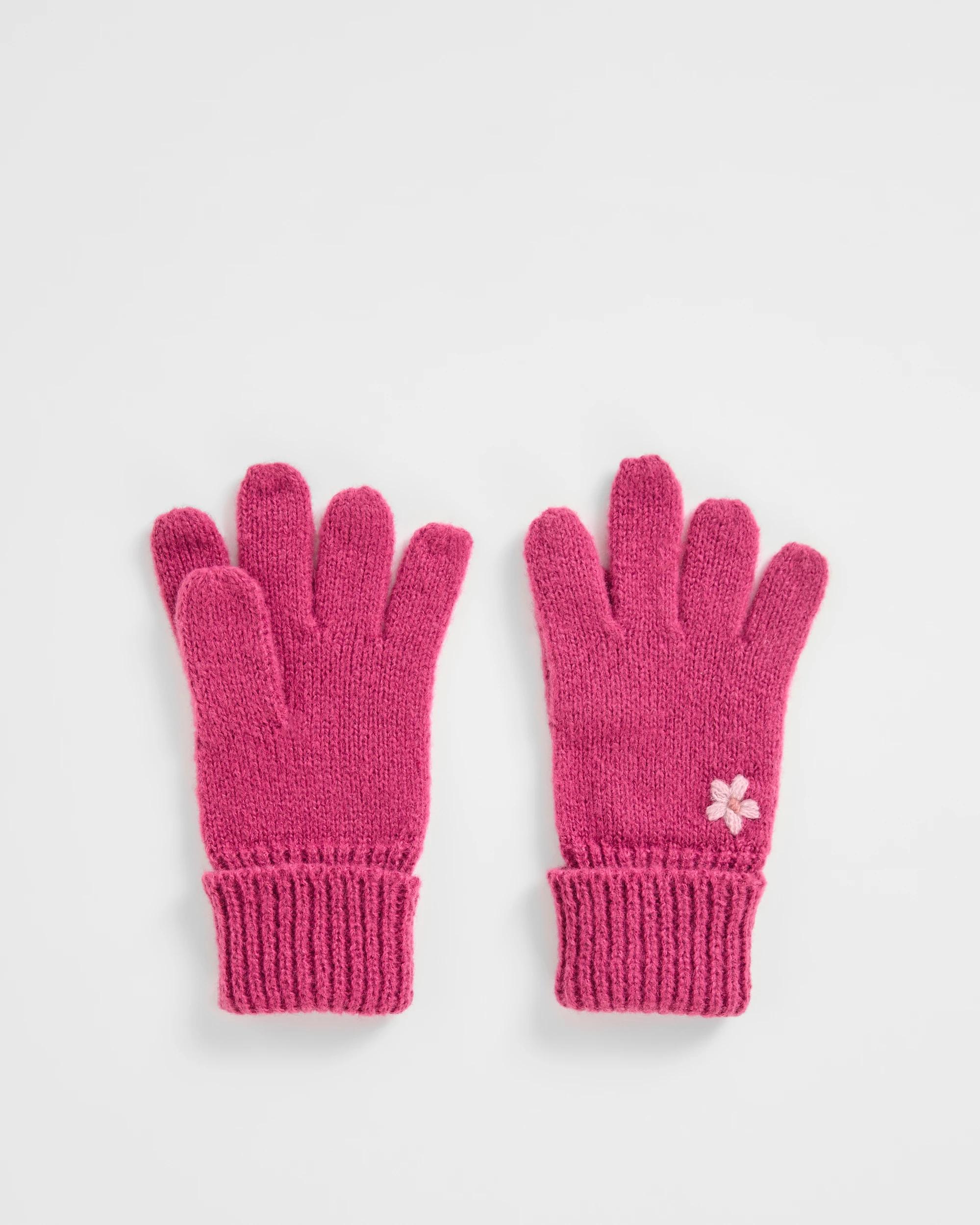 1 Target Kids Flower Applique Gloves PINK MARLE, 1 of 1