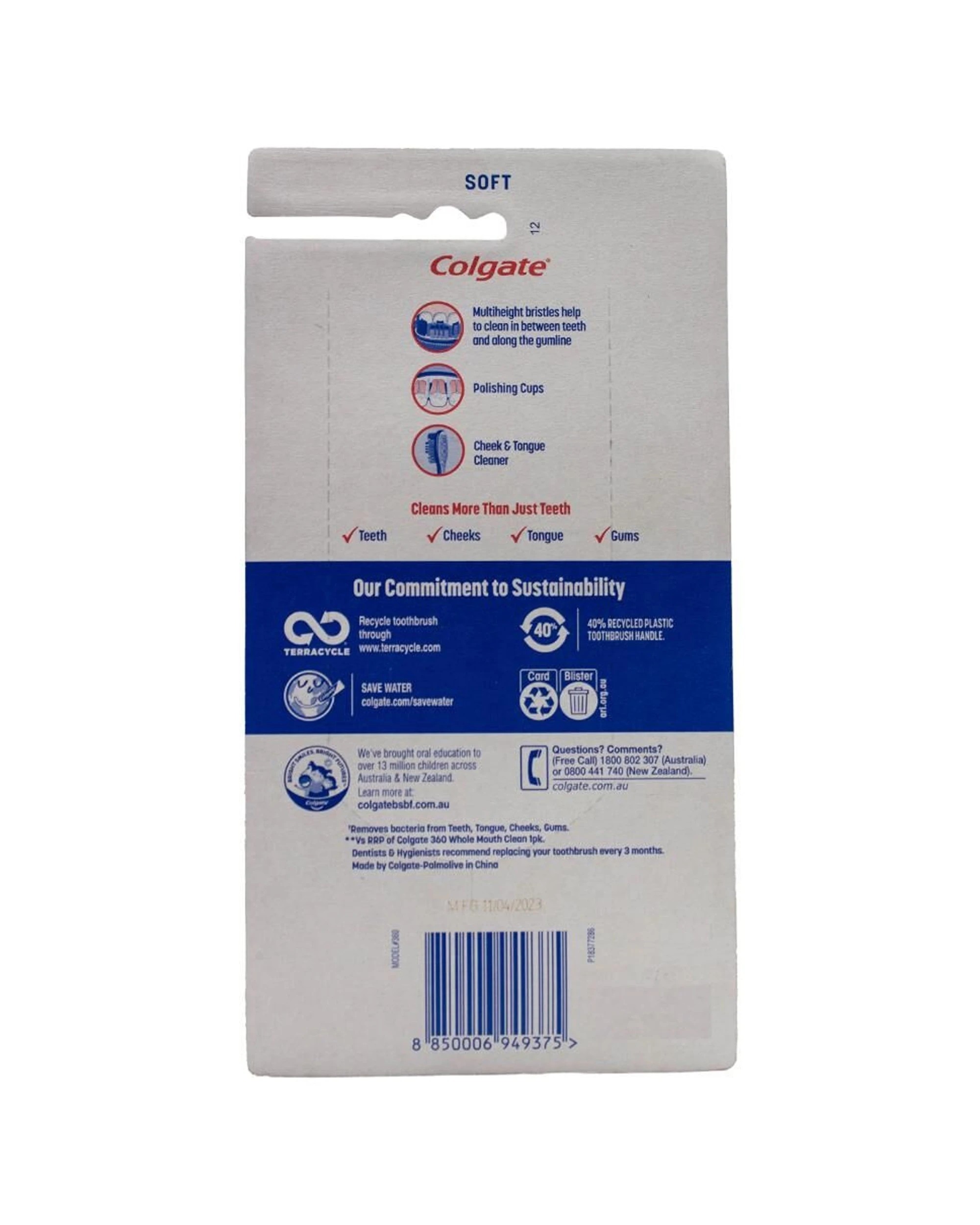 3 Colgate 360 Whole Mouth Clean Toothbrush 6PK Soft Bristles Dental Care - Multi, 3 of 3