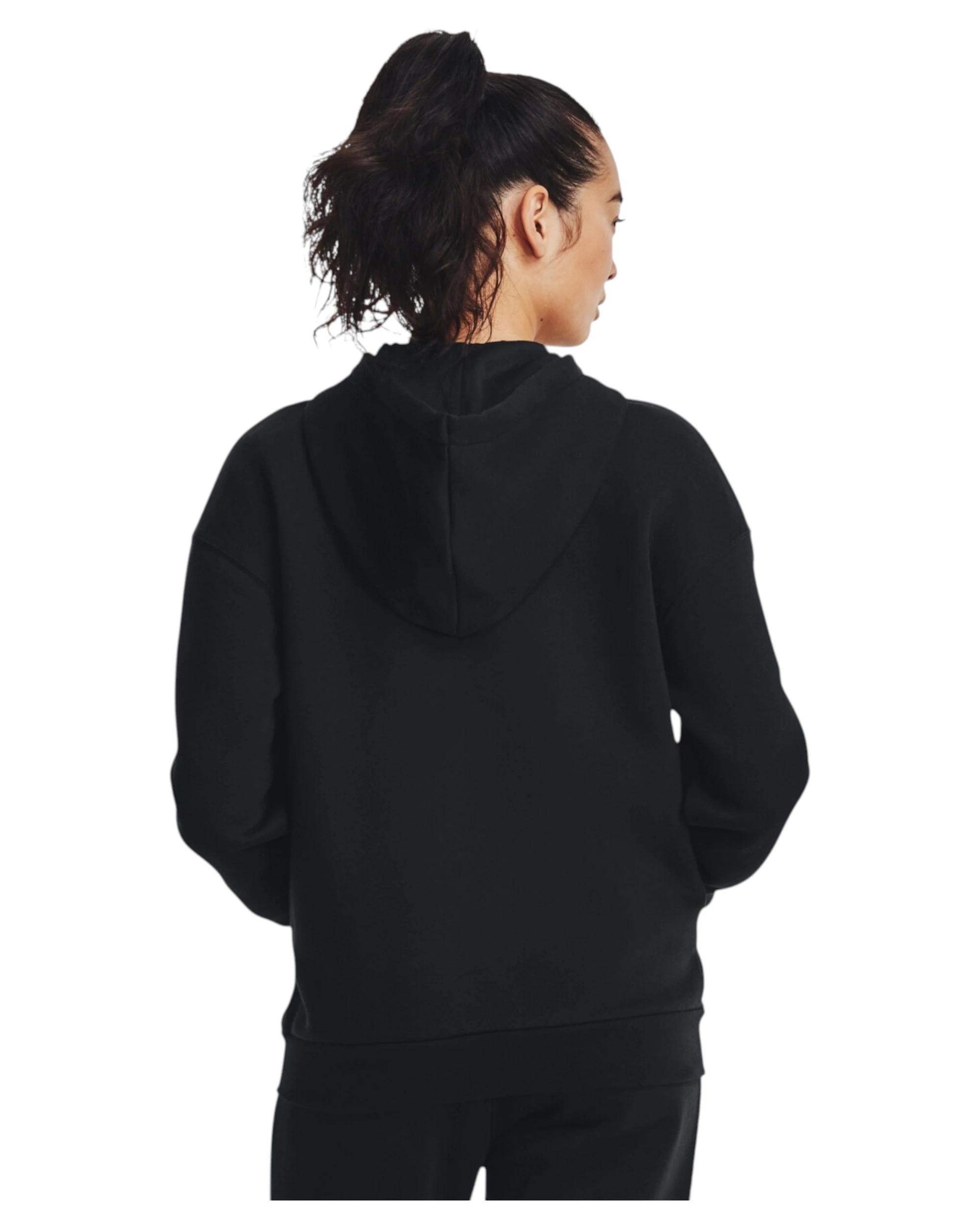 3 Under Armour Womens Essential Fleece Full-Zip Black Jacket BLACK, 3 of 5