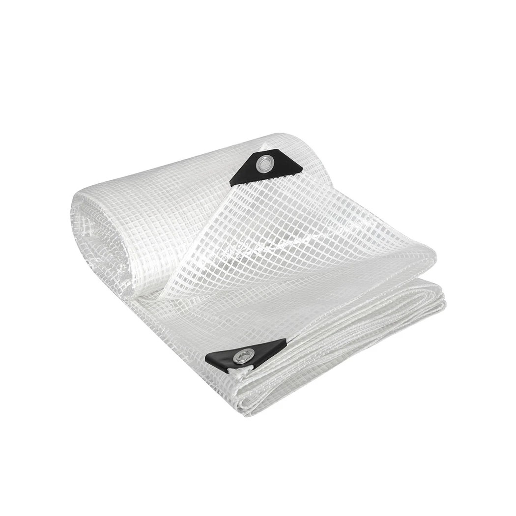 1 Mountview Heavy Duty Waterproof Poly Tarpaulin Camping Cover Clear Grid, 1 of 8