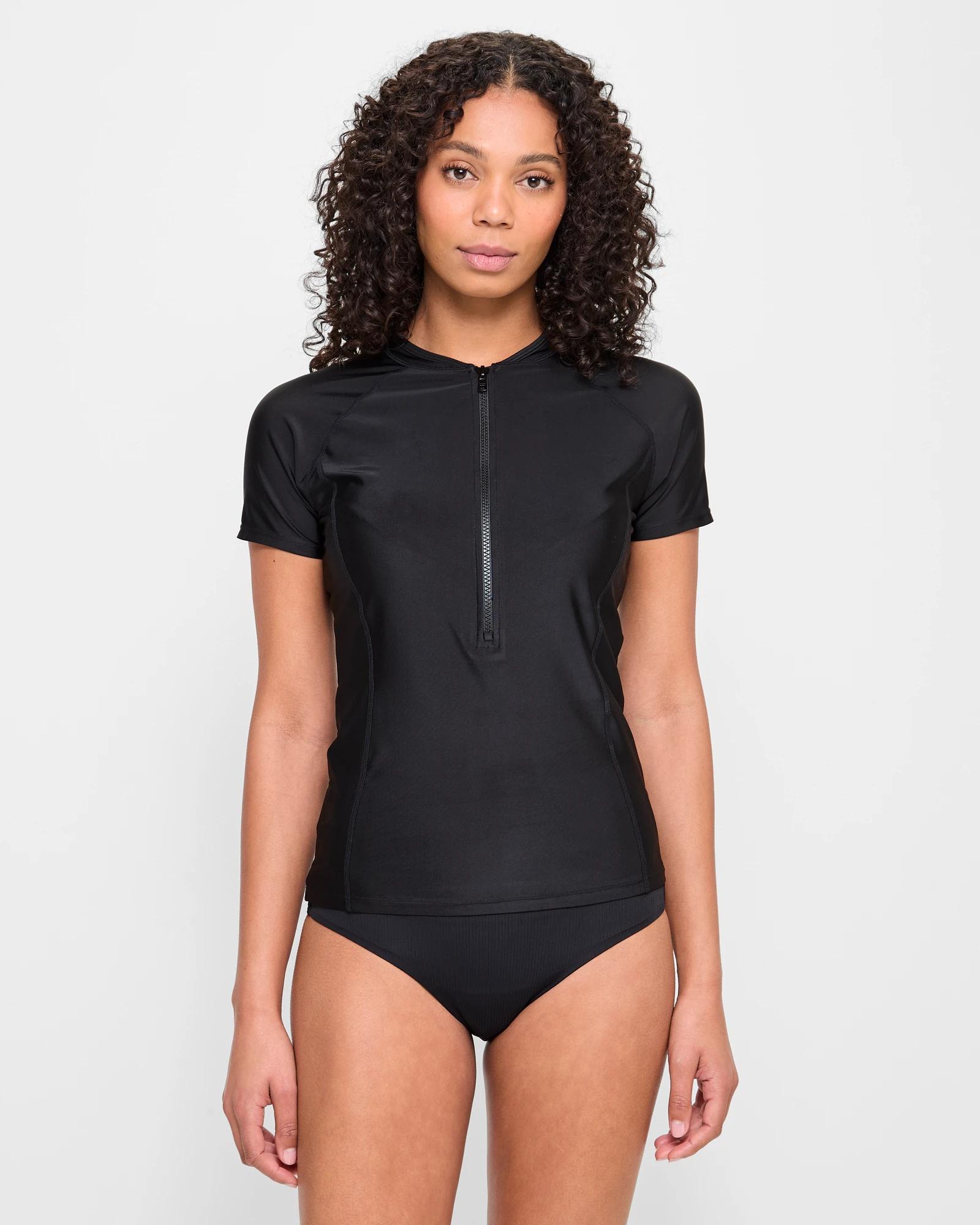 1 Target Resort Short Sleeve Rash Vest BLACK, 1 of 9