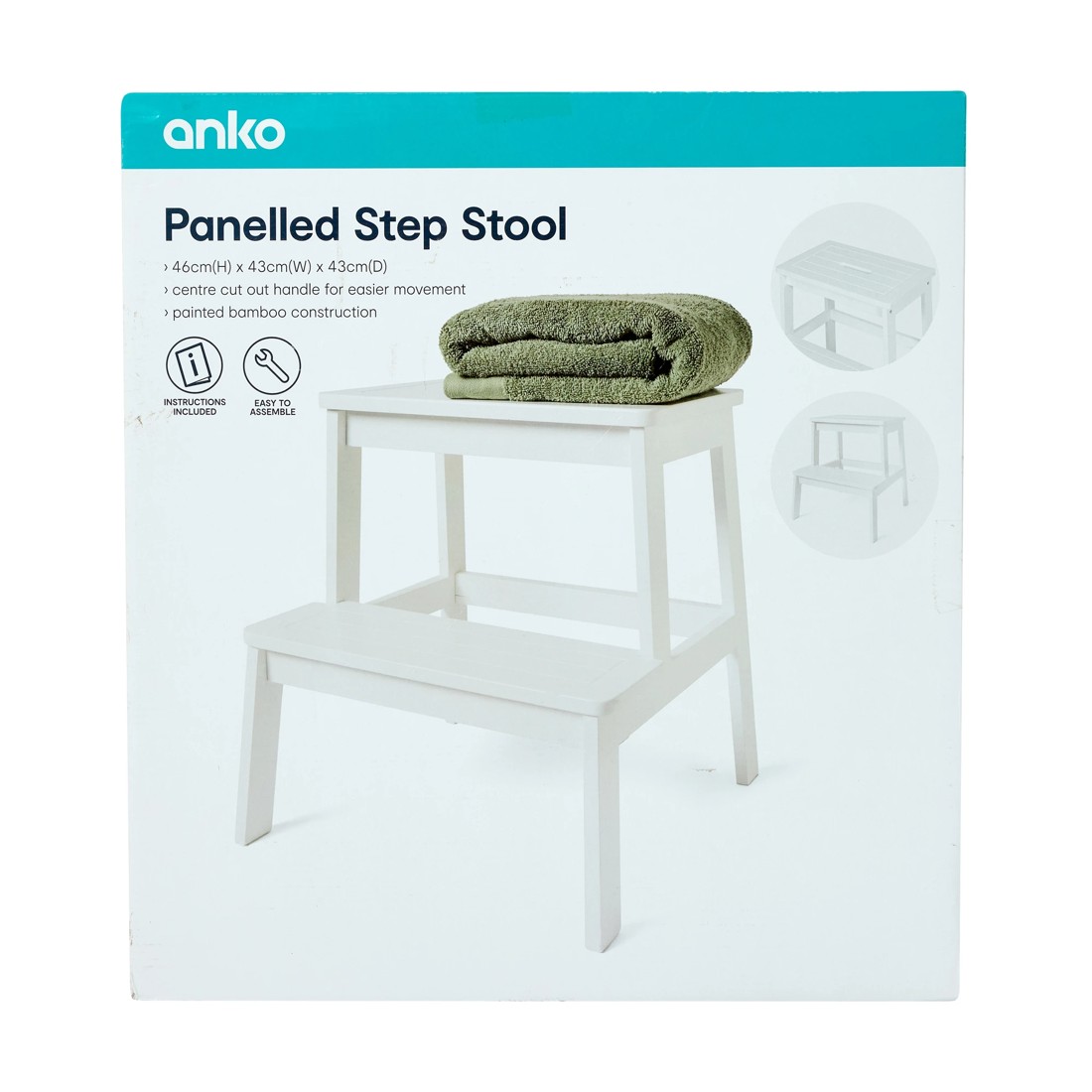 7 Panelled Step Stool - White, 7 of 7