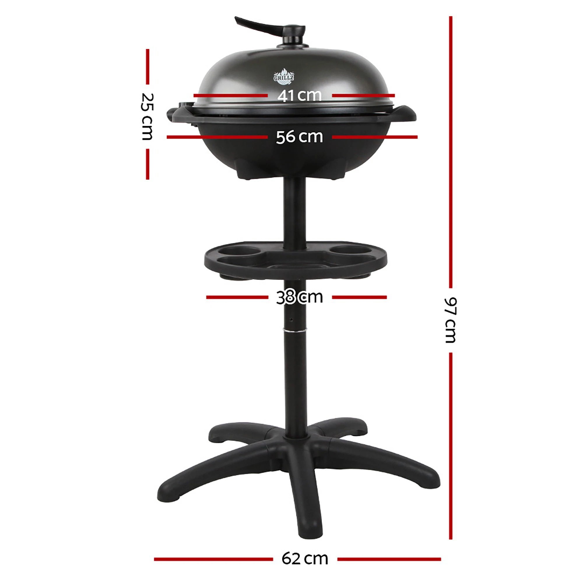 3 Grillz BBQ Grill Electric Smoker Barbecue - Black, 3 of 9