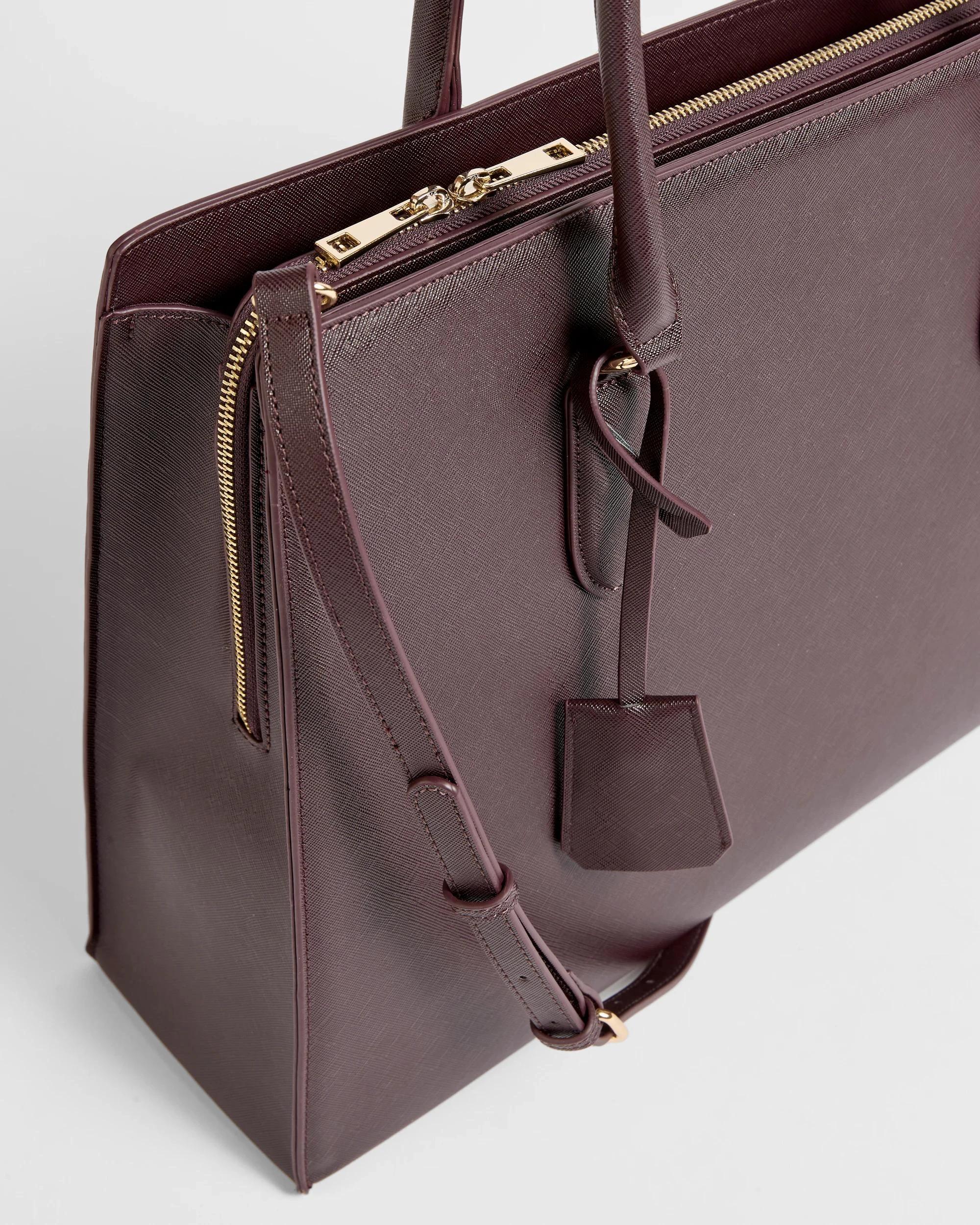 2 Target Large Structured Work Tote Bag BURGUNDY, 2 of 3