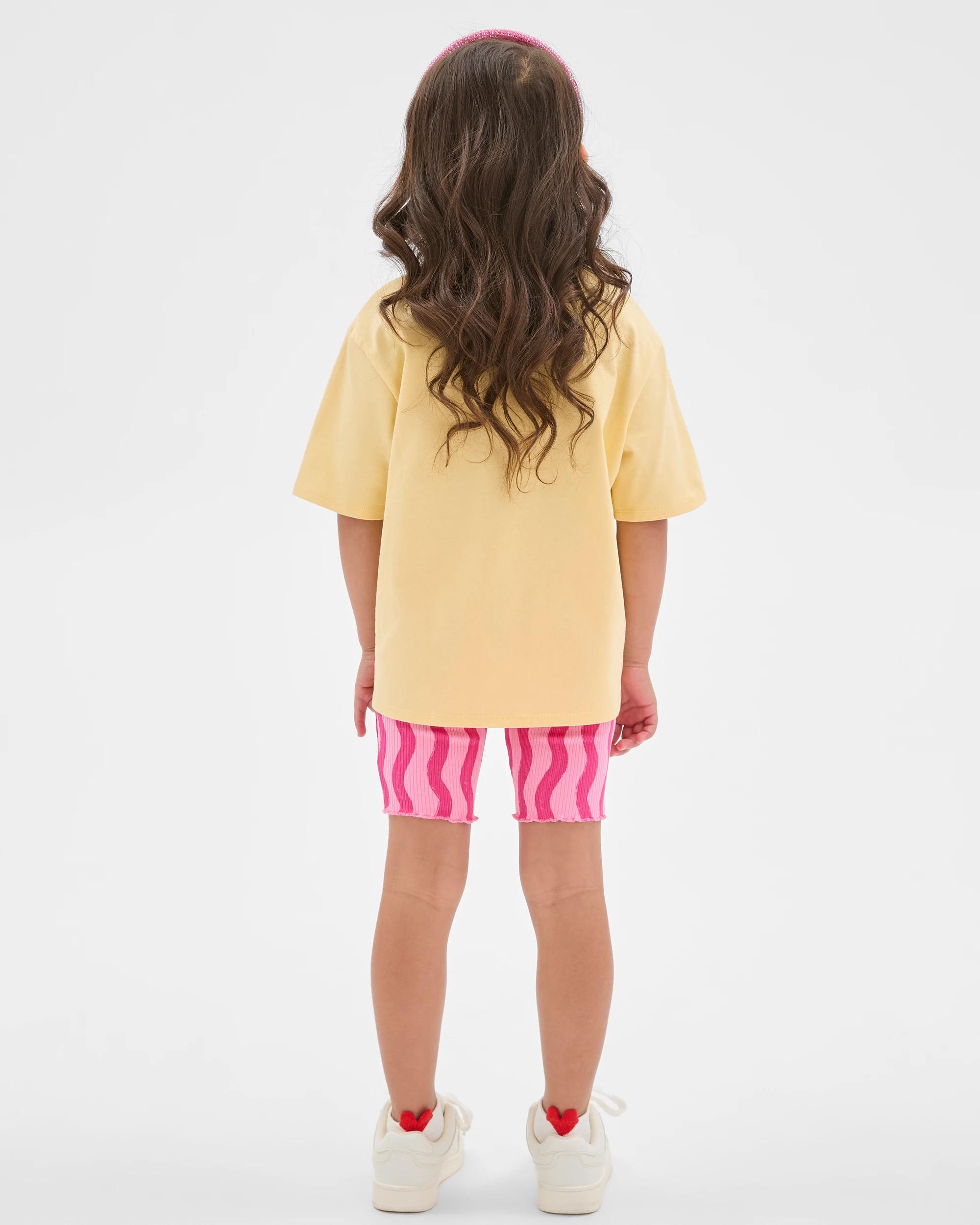 4 Target Kids Australian Cotton Blend T-Shirt and Bike Shorts Set YELLOW FRUIT, 4 of 7