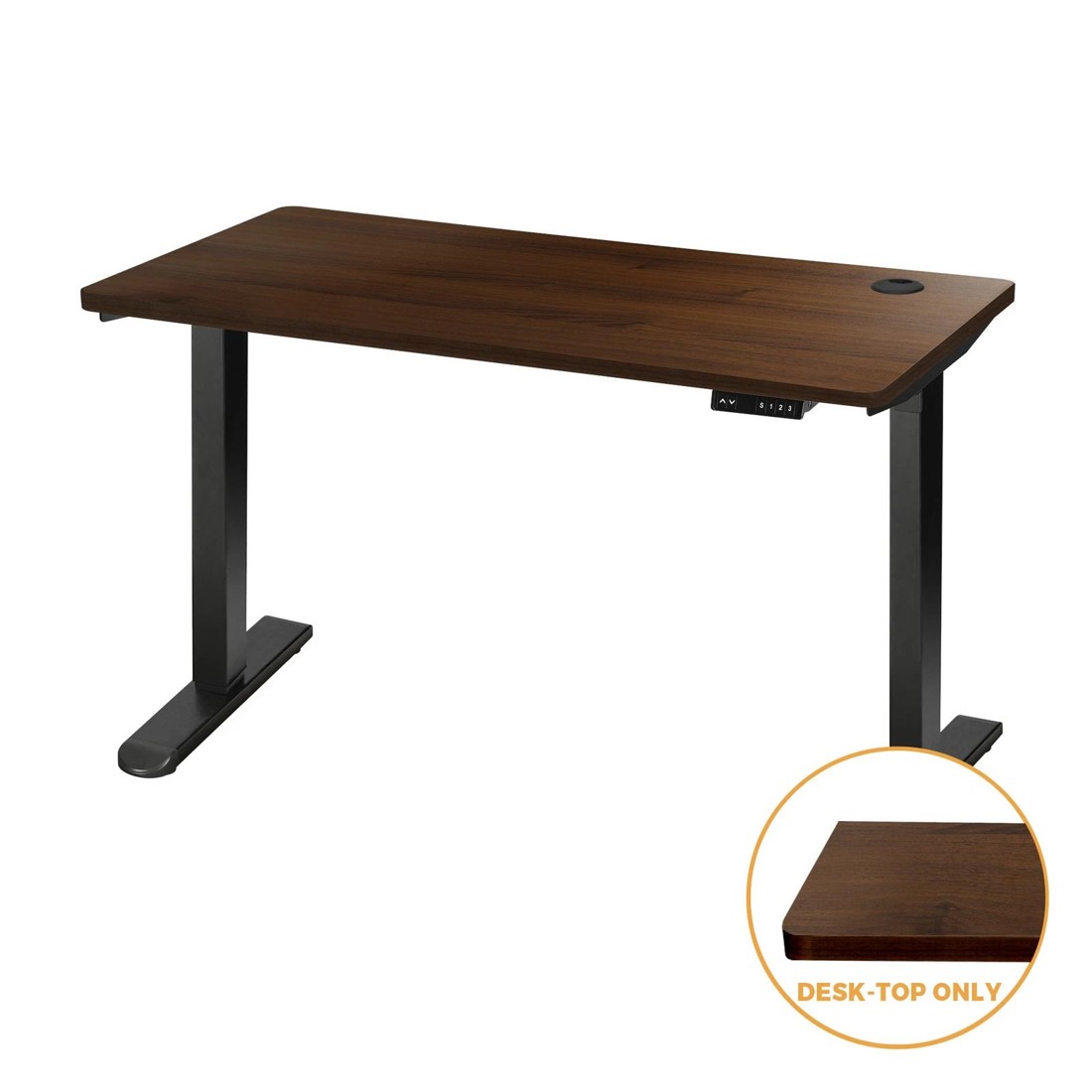 7 Oikiture Standing Desk Top Adjustable Electric Desk Board Computer Table
 - Brown, 7 of 8