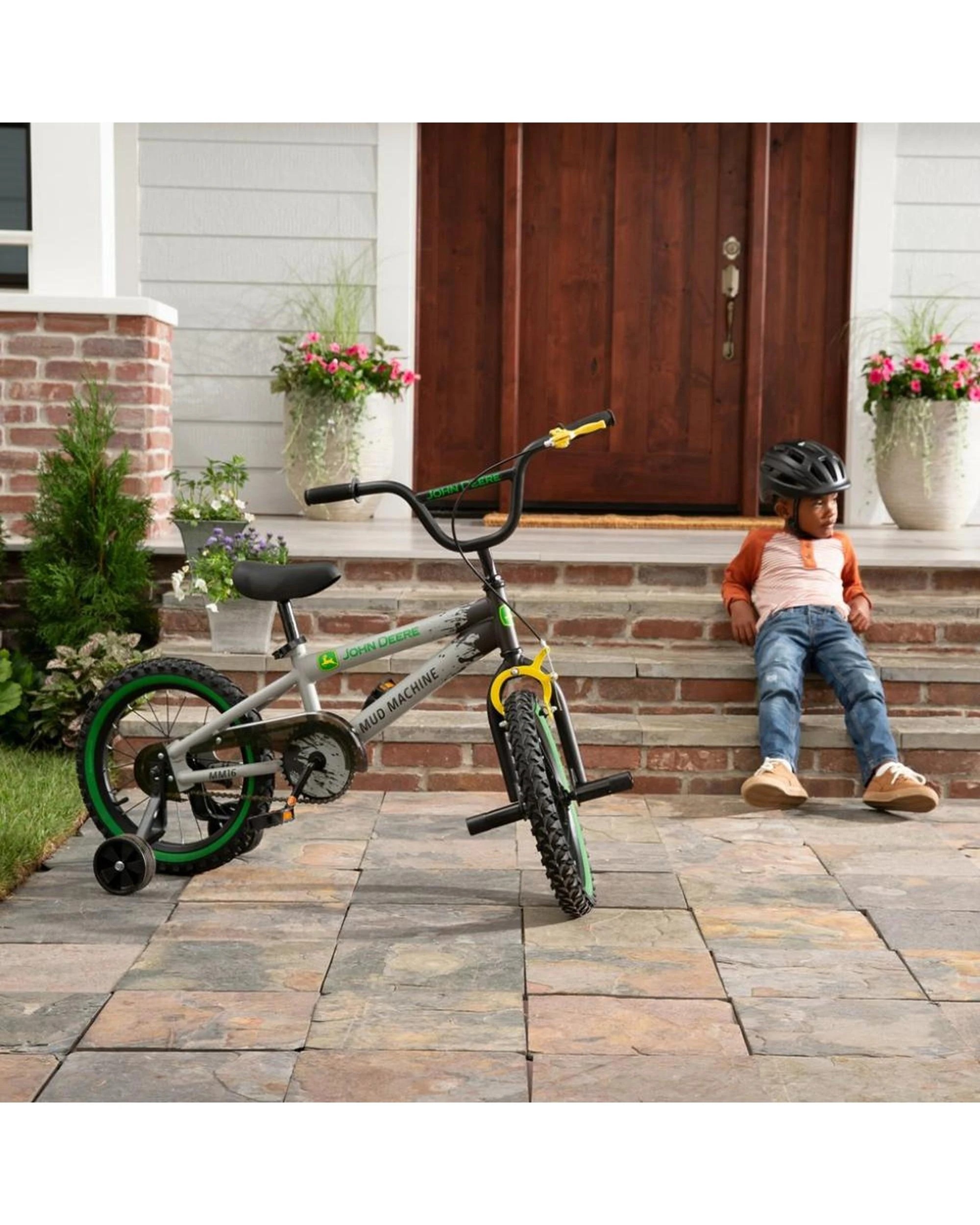 2 John Deere Mud Machine 16''  40cm BMX Bicycle w Training Wheels 4y, 2 of 5