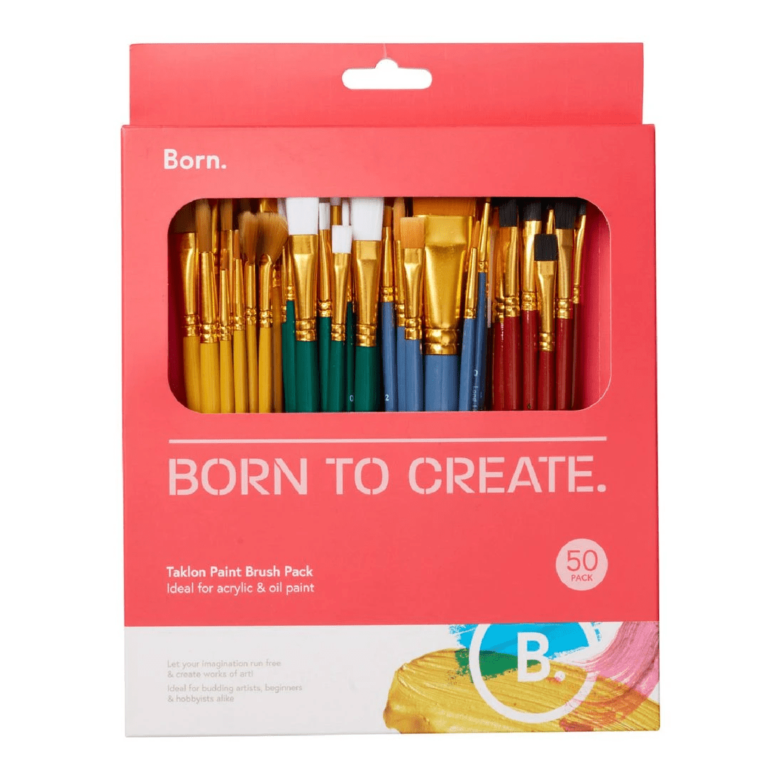 1 Born Taklon Value Paintbrush 50 Pack, 1 of 8