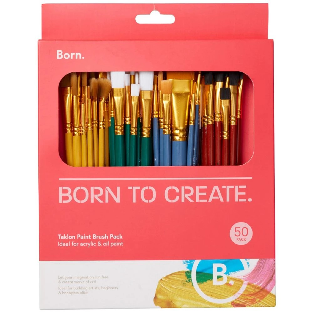 1 Born Taklon Value Paintbrush 50 Pack, 1 of 8