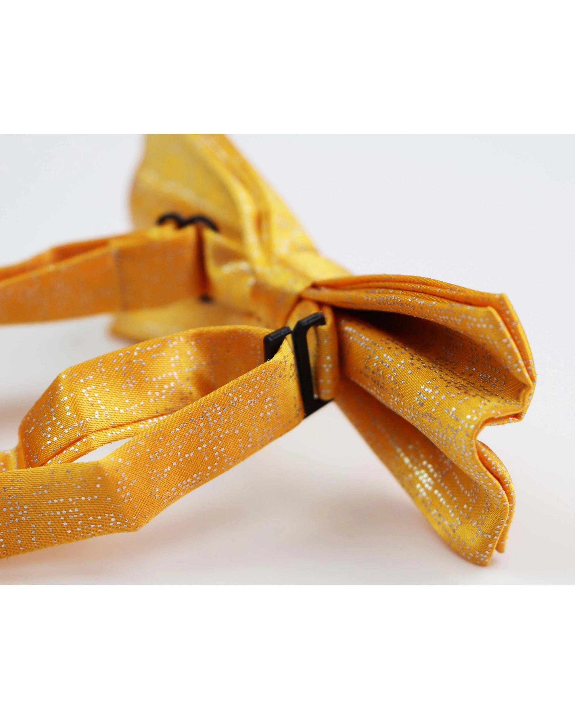 2 Zasel Mens Yellow Sparkly Glitter Patterned Bow Tie - Yellow, 2 of 4