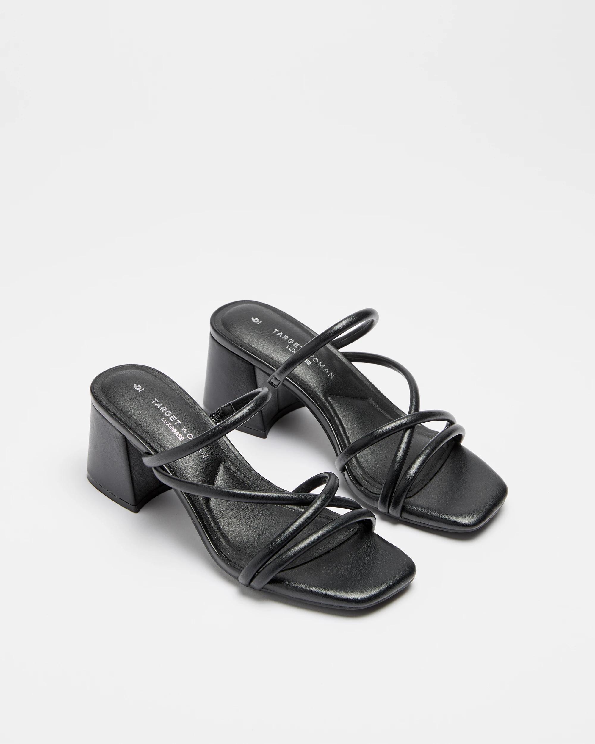 3 Target Womens Strappy Mid Block Heel - Manny BLACK, 3 of 3