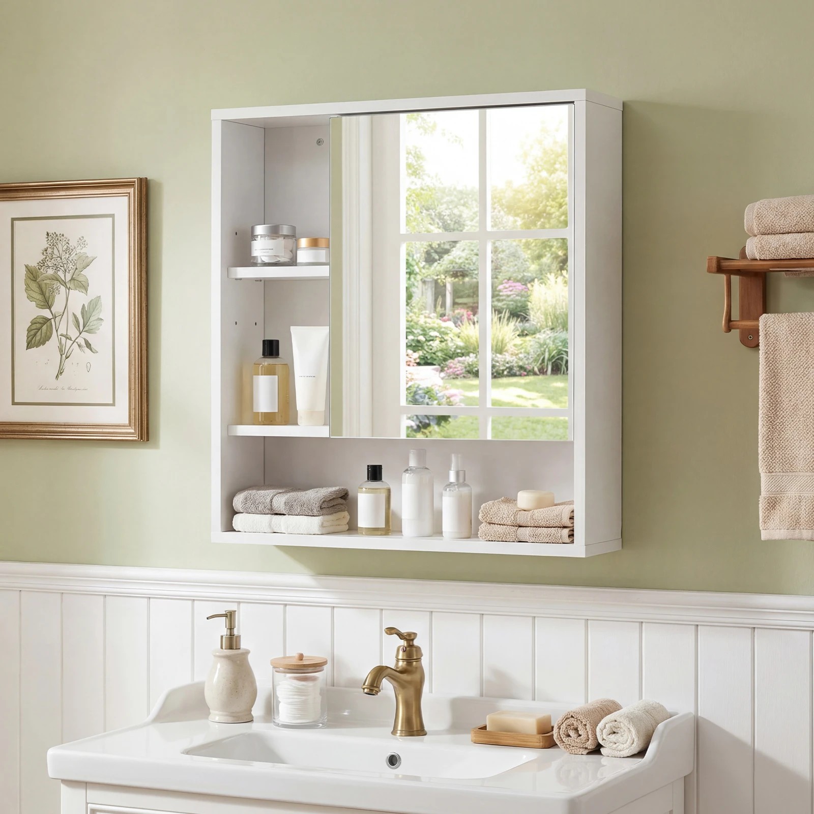 4 Costway Wall Mounted Bathroom Cabinet Medicine Storage Organizer, 4 of 7