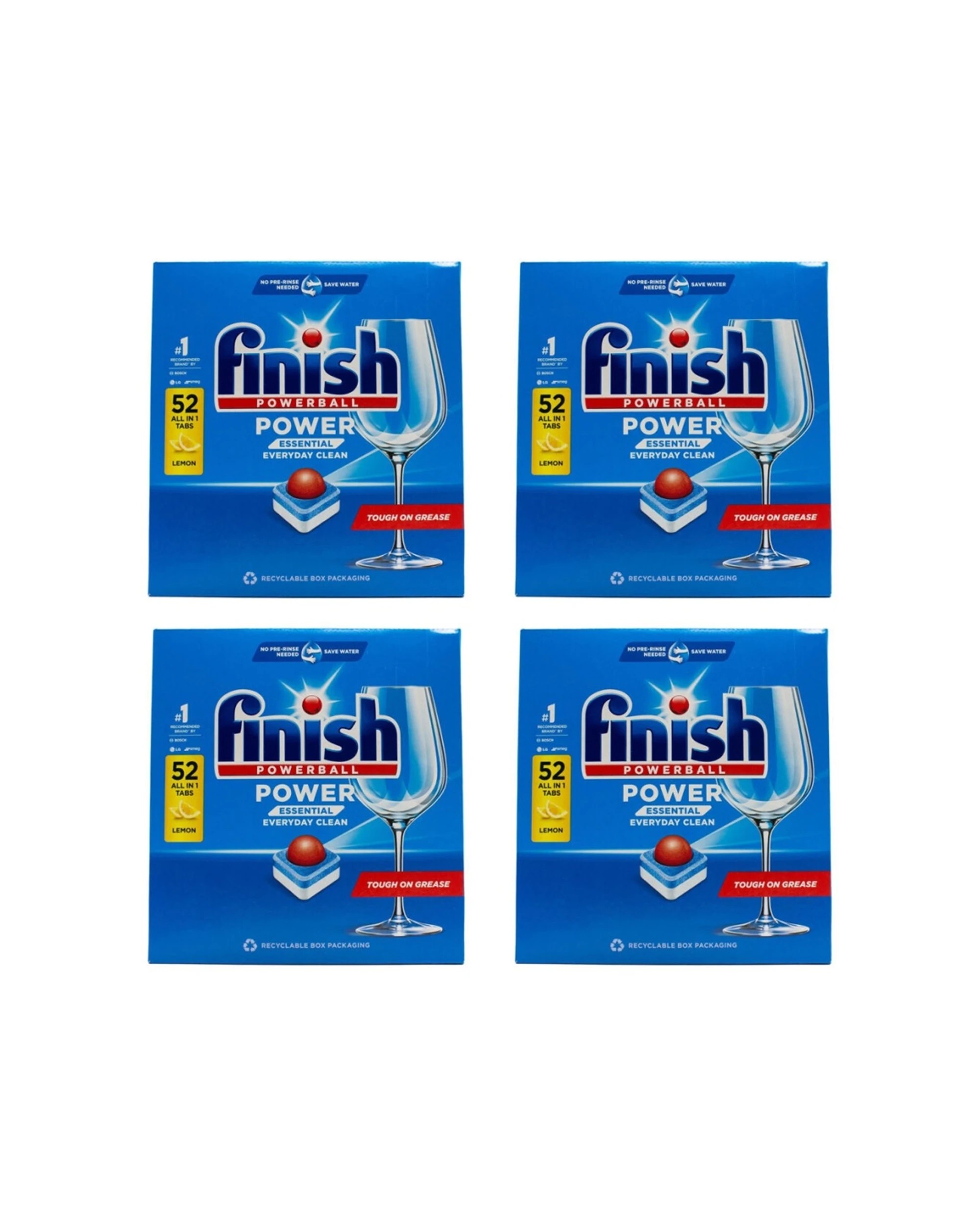 1 Finish Powerball Dishwasher Tablets 208pc All In One Lemon Scent 4 Pack, 1 of 5