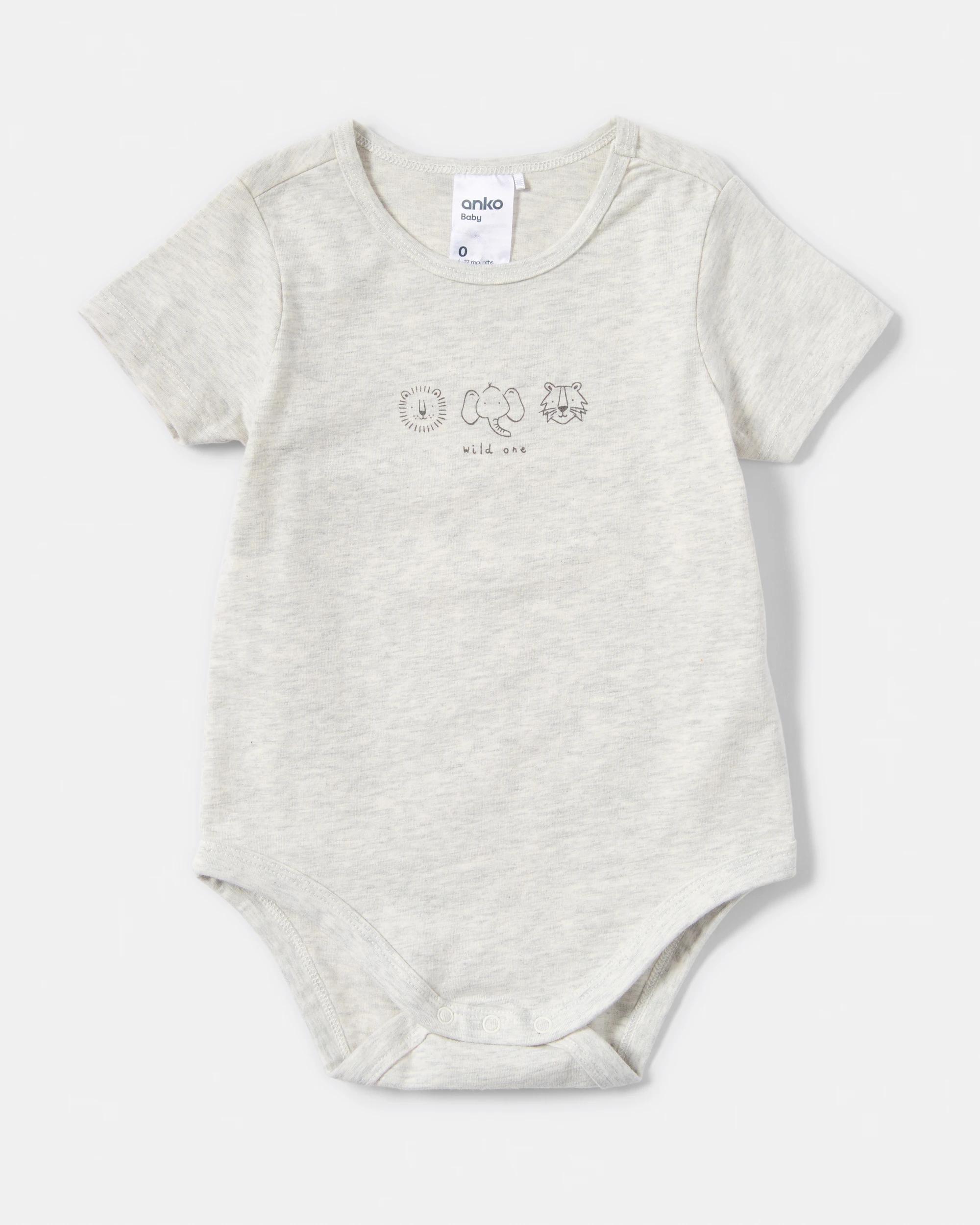 5 3 Pack Short Sleeve Print Bodysuits WILD ONE, 5 of 8