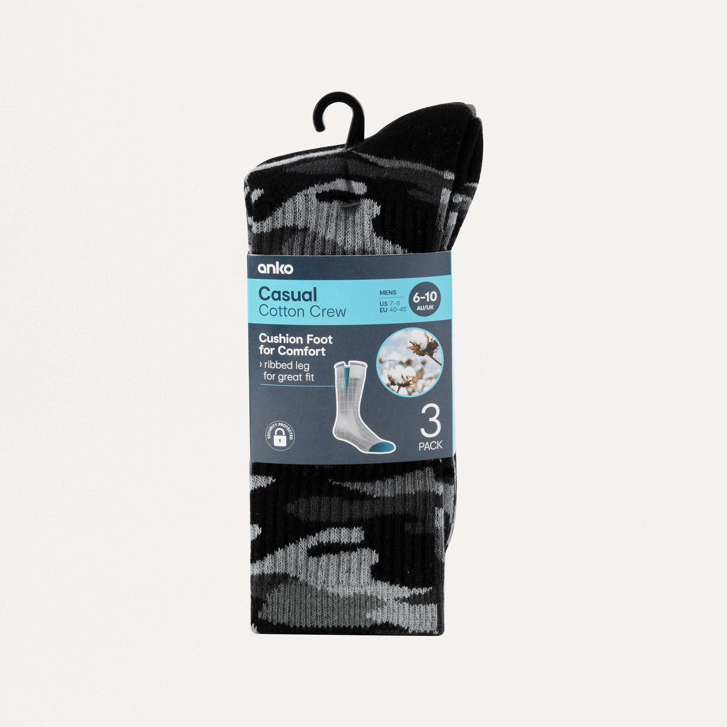 3 3 Pack Ribbed Crew Socks Multi Camo, 3 of 4