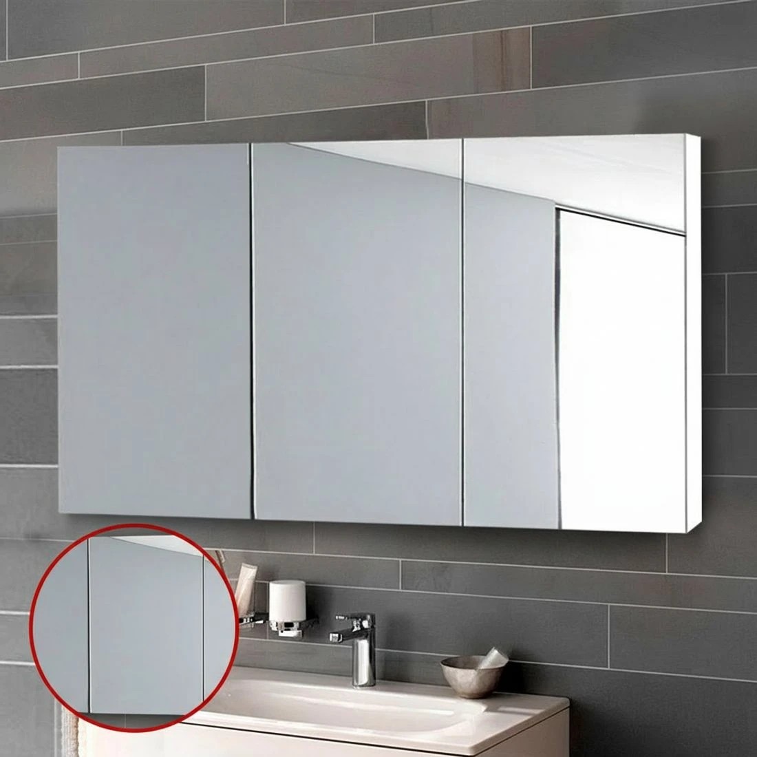 5 Cefito Bathroom Mirror Cabinet 1200x720mm - White, 5 of 6
