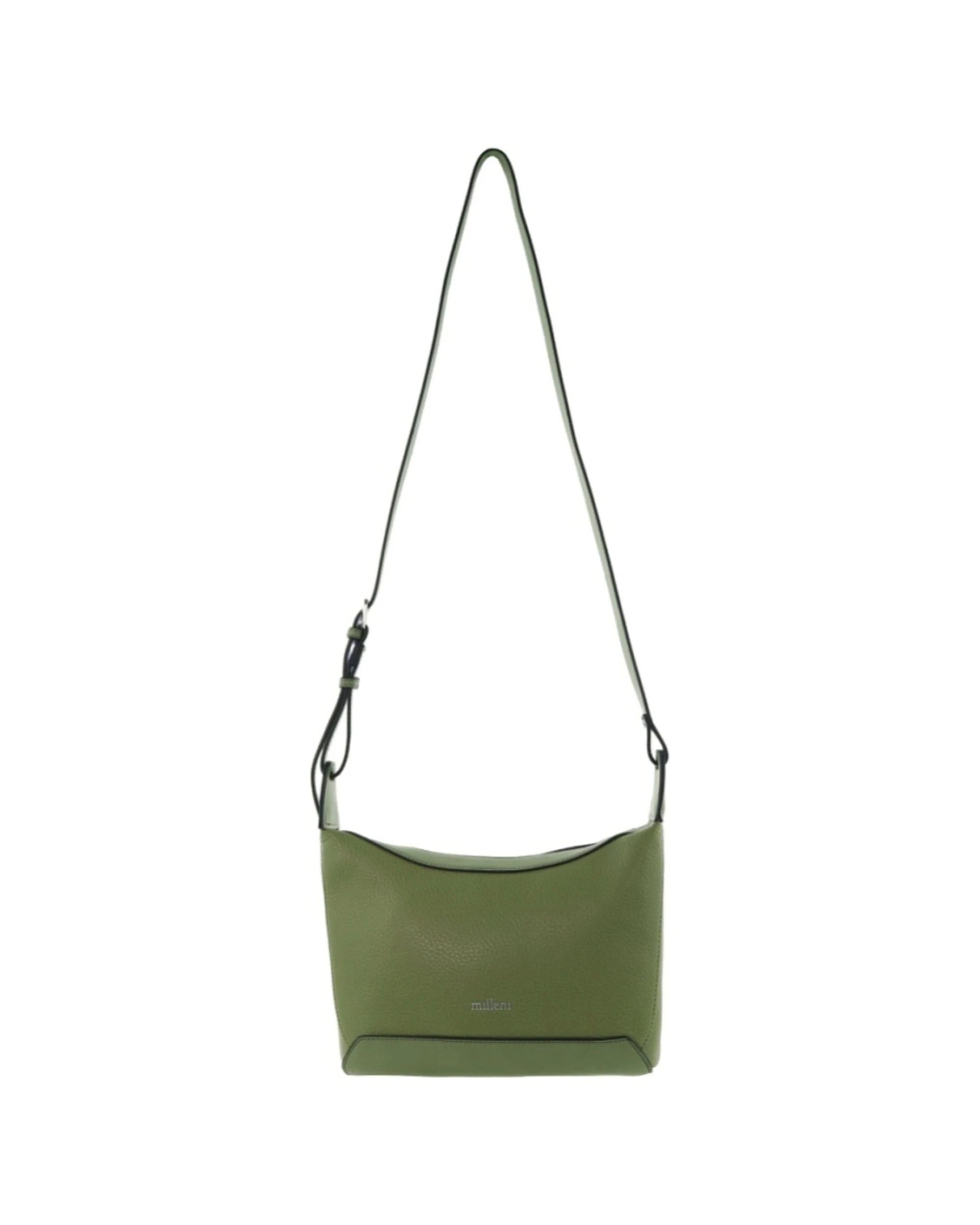 3 Milleni Vegan Leather Shoulder Bag With Adjustable Strap Vegan Leather - Green, 3 of 5