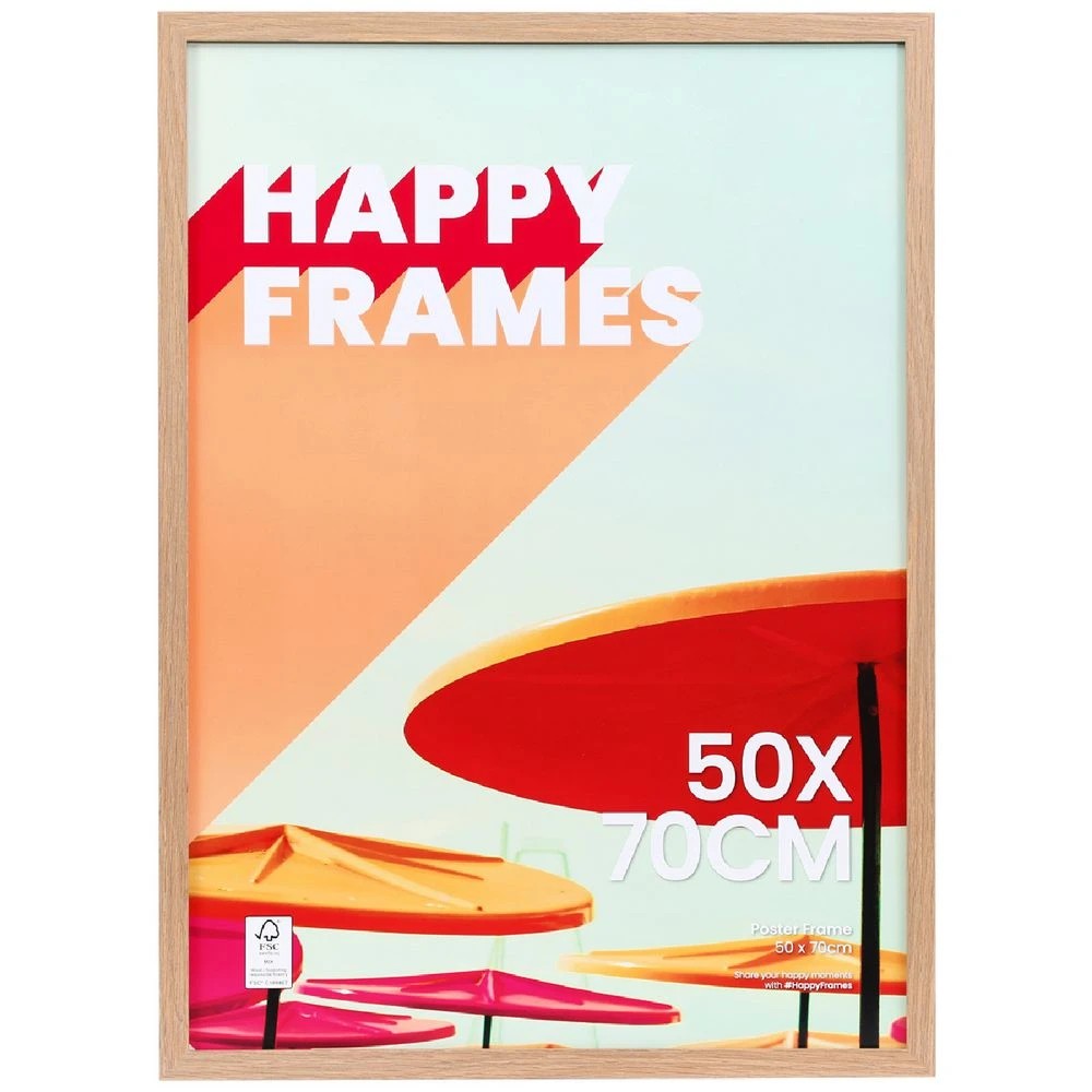 1 Happy Frames 50 x 70CM Poster Frame Oak, 1 of 4