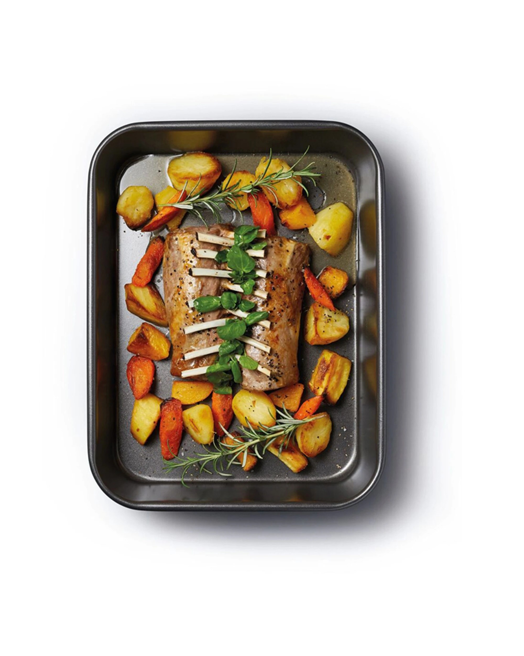 4 MasterCraft 2x 39x28cm Heavy Base Deep Non-Stick Roasting Pan Large - Black, 4 of 5