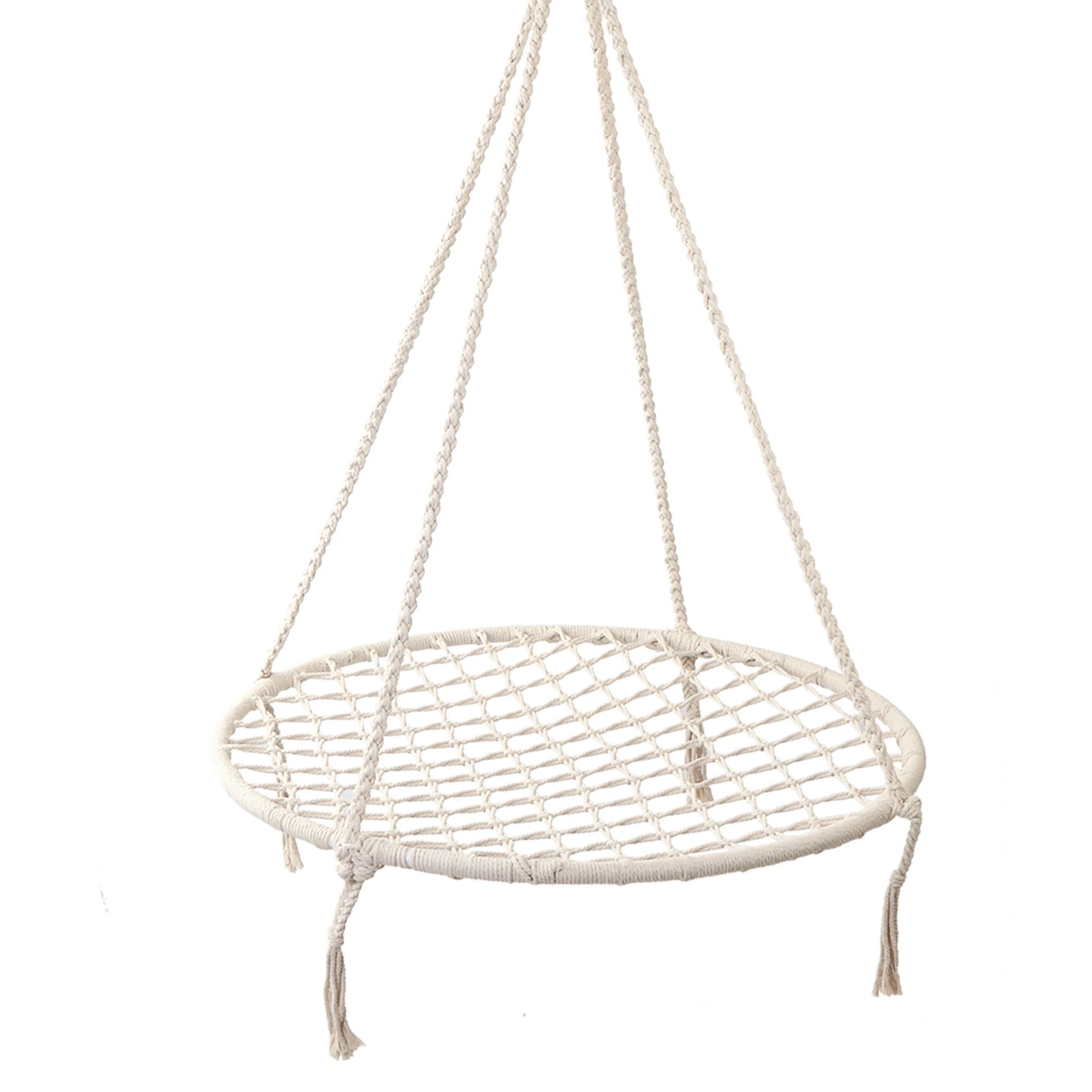 3 Gardeon Hammock Chair Outdoor Tree Swing Nest Web Hanging Seat 100cm - Beige, 3 of 7