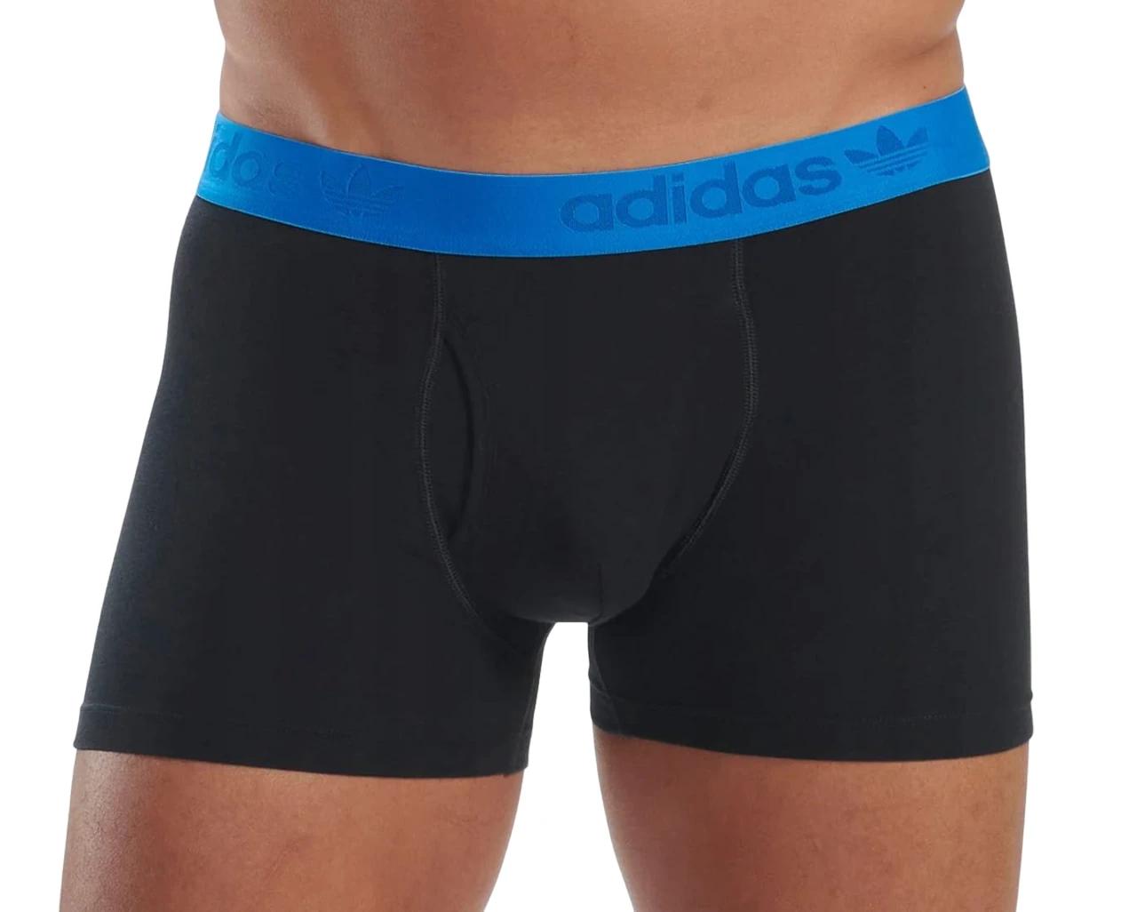 2 Adidas 3 Pack Mens Multi Coloured Trunks Cotton Flex Comfort Everyday Underwear ORANGE MULTI, 2 of 7