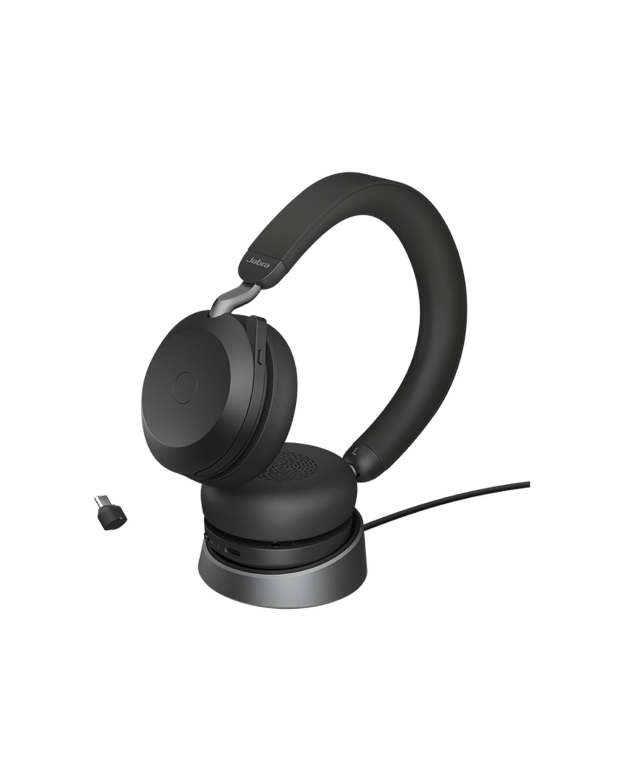 1 Jabra Wireless Evolve2 75 Uc Stereo Bluetooth Headset Charging Stand ANC - Black, 1 of 4