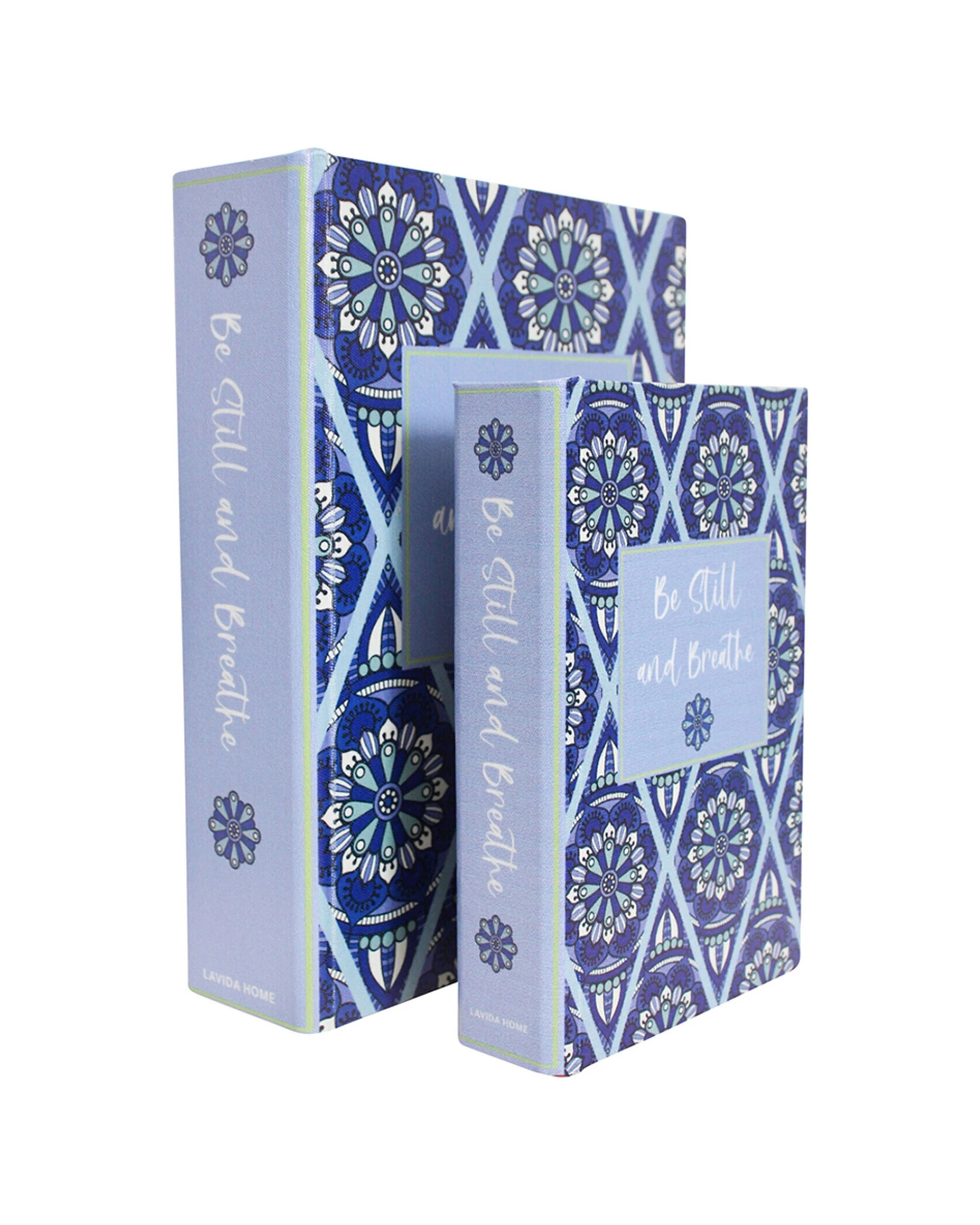 1 LVD 2Pc Decorative MDF Book Box Set 24x18cm 18x12cm Still And Breathe Patterned
 - multi, 1 of 4