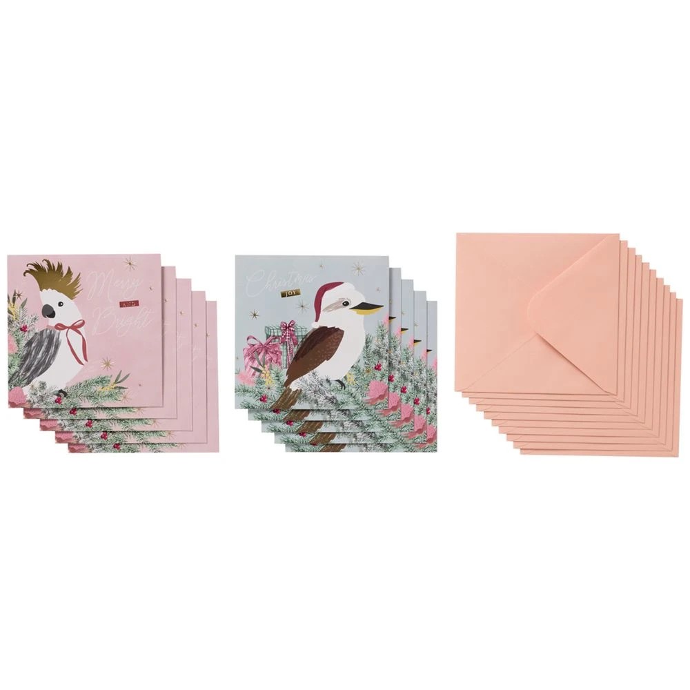 2 Officeworks Christmas Cards Square 10 Pack Australiana 1, 2 of 2