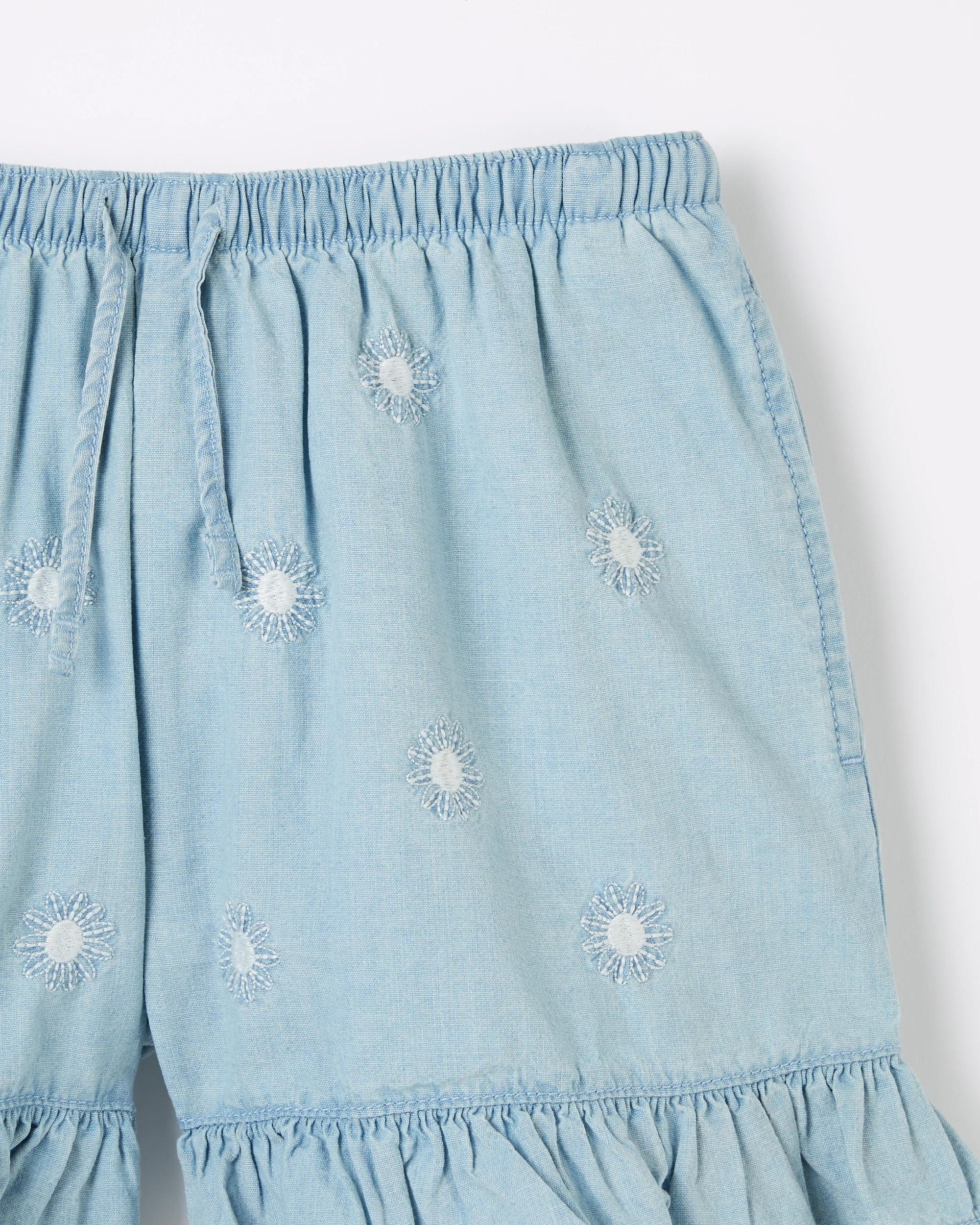 4 Target Woven Frill Shorts MID WASH, 4 of 6