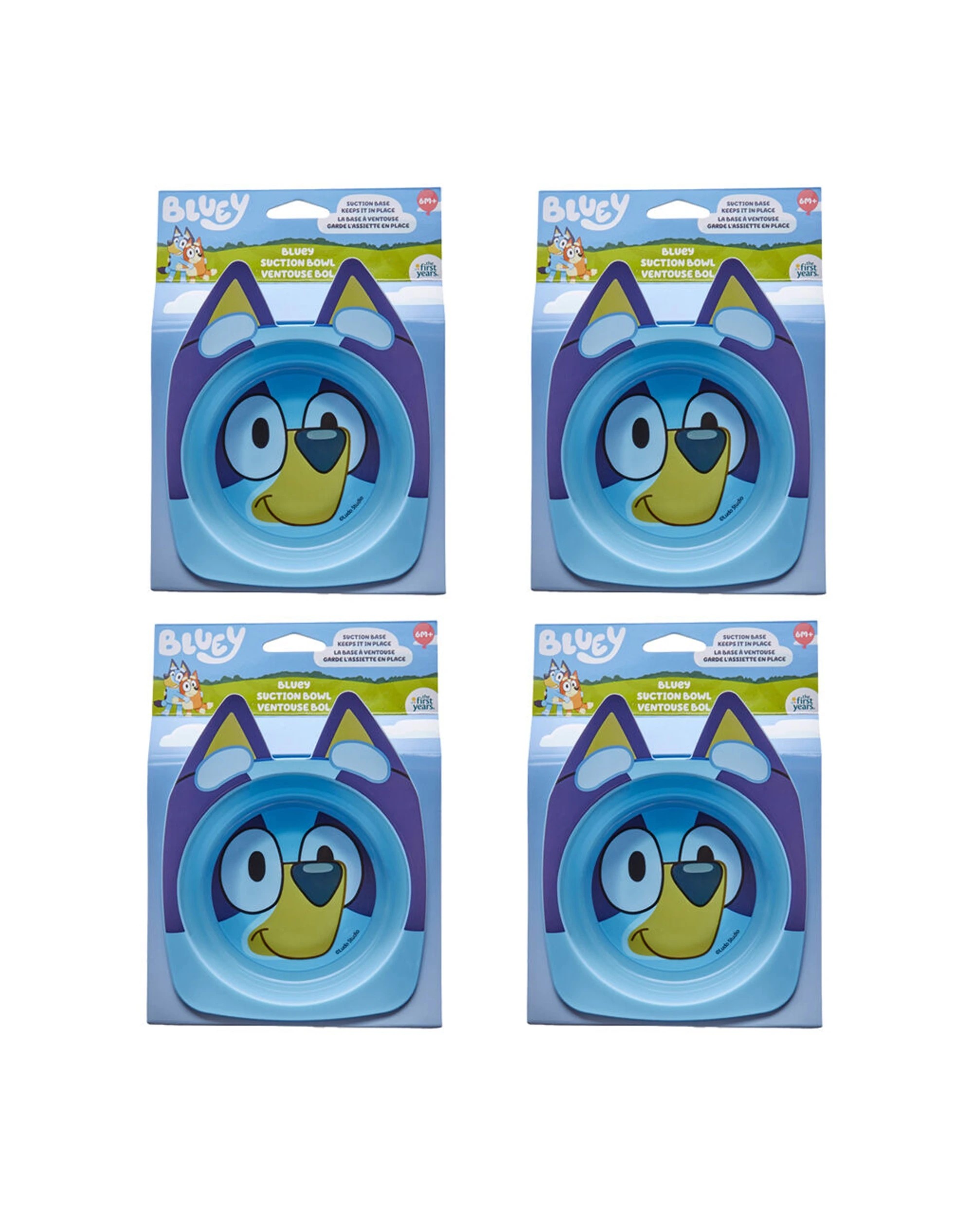1 The First Years Bluey Character Children's Bowl with Suction Base BPA Free 4PK - Blue, 1 of 7