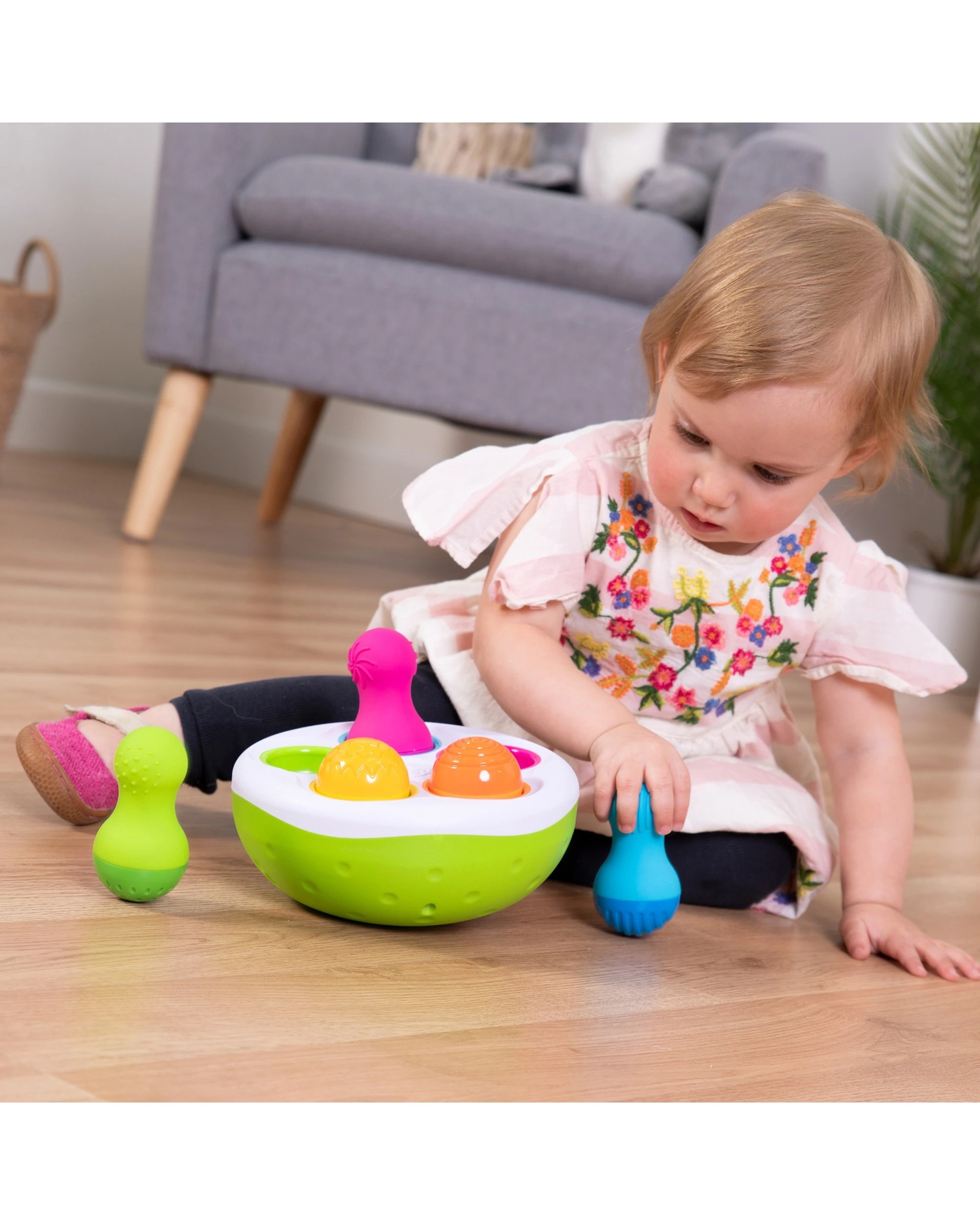 8 Fat Brain Toy Co SpinnyPins Sensory Toy Wobbly Bowl And Textured Pins - Multi, 8 of 8