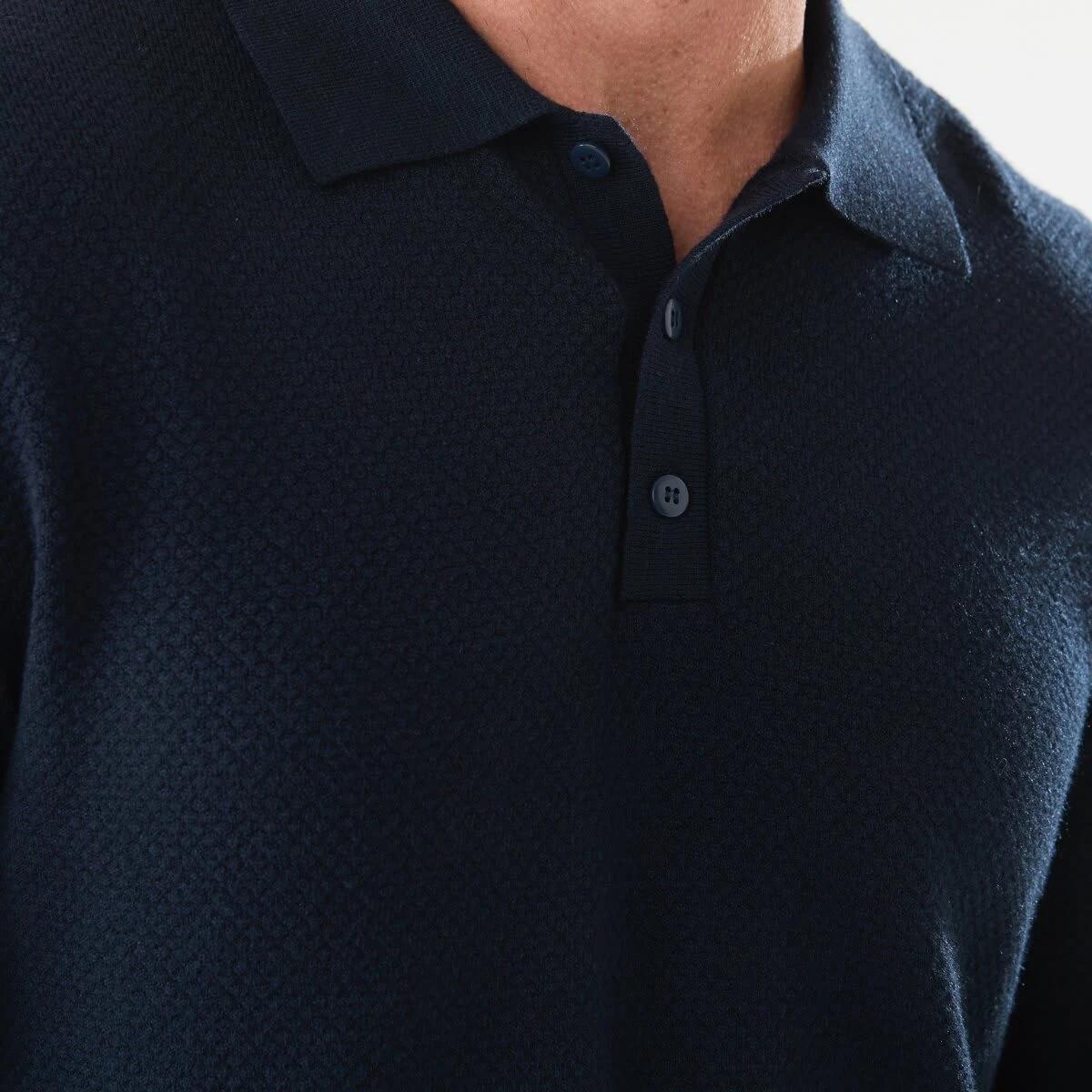 5 Button Up Knit Polo Shirt Sky Cptn, 5 of 5