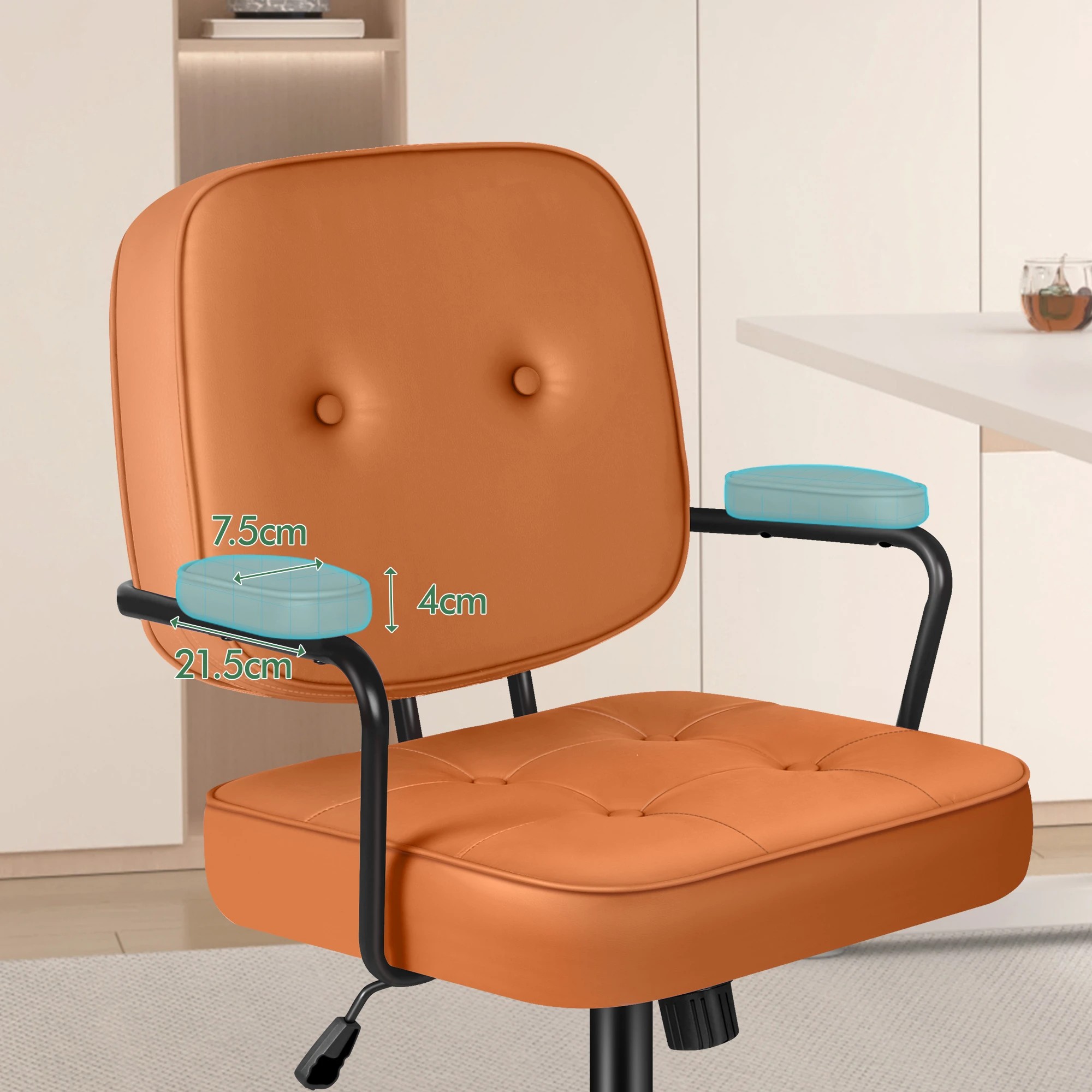 8 Alfordson Office Chair Ergonomic Executive Computer Work Seat PU Leather - Brown, 8 of 10