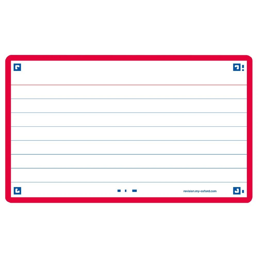 3 Oxford Flash 2.0 Index Cards Ruled 75 x 125mm Red 80 Pack, 3 of 3