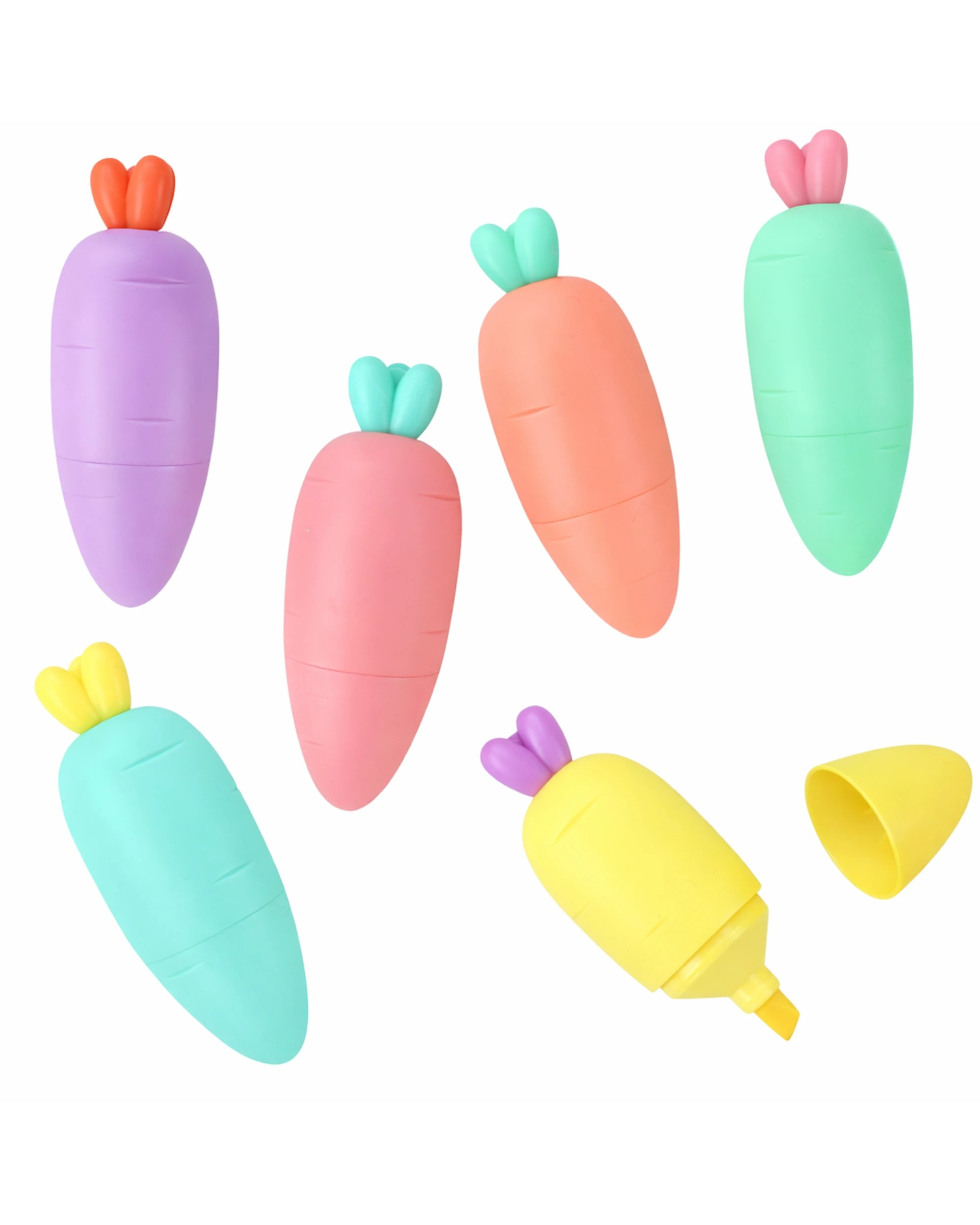 1 Design Group Mini Carrot Highlighters Pack of 6 - Multi, 1 of 4