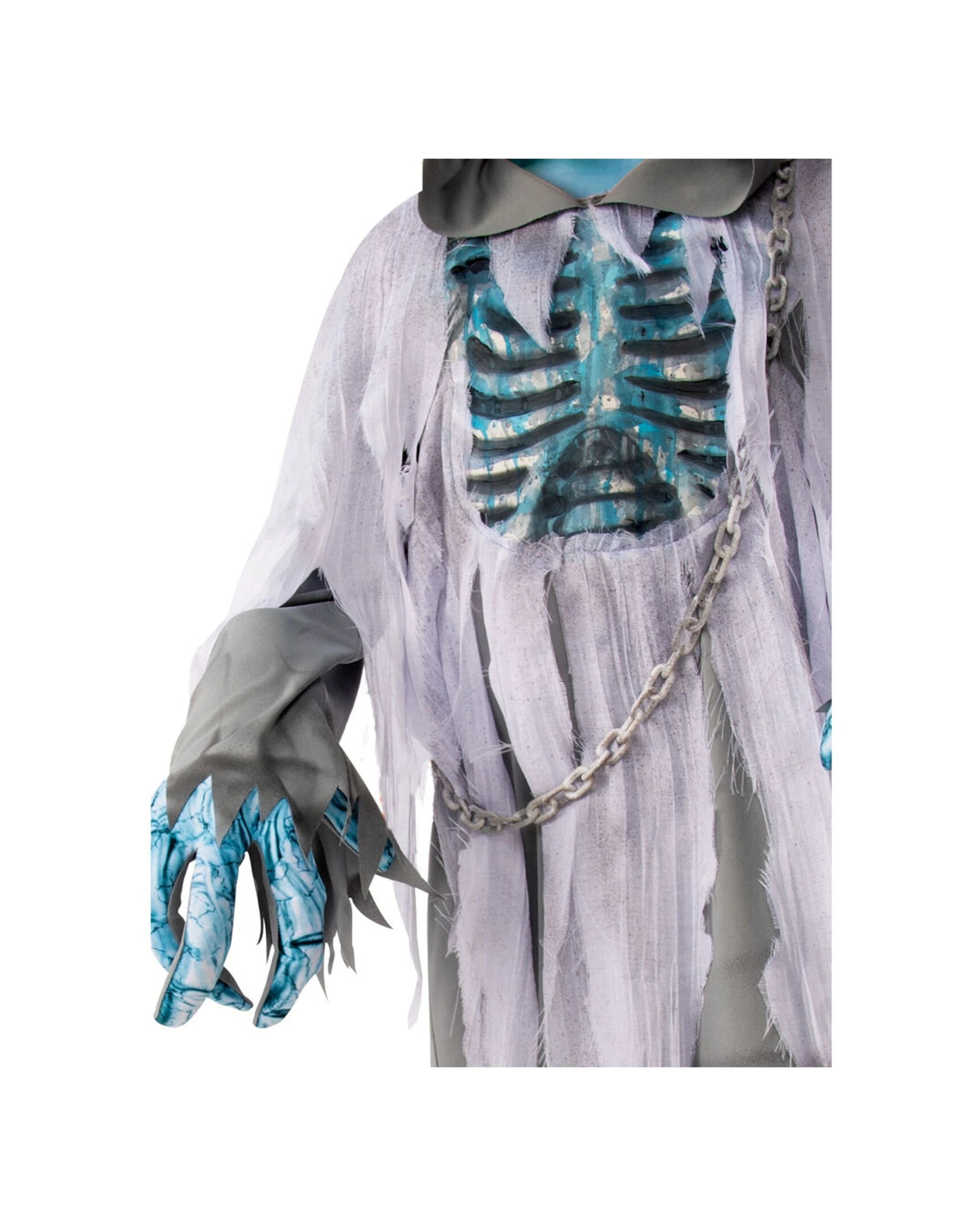 3 Rubies Demon Hooded Robe Dress Up Costume Size L - White, 3 of 4