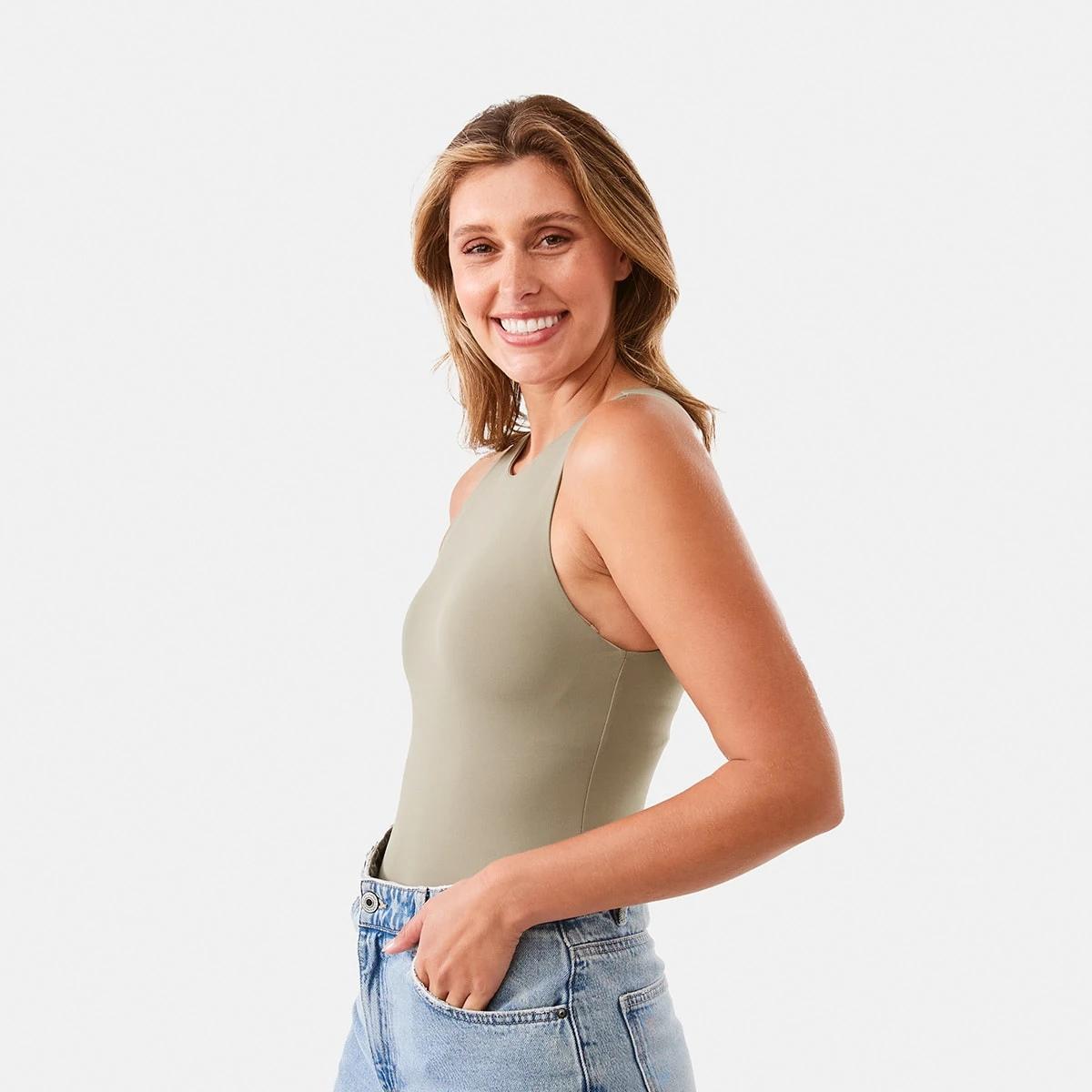 5 Sleeveless Halter Bodysuit Pave Grey, 5 of 9